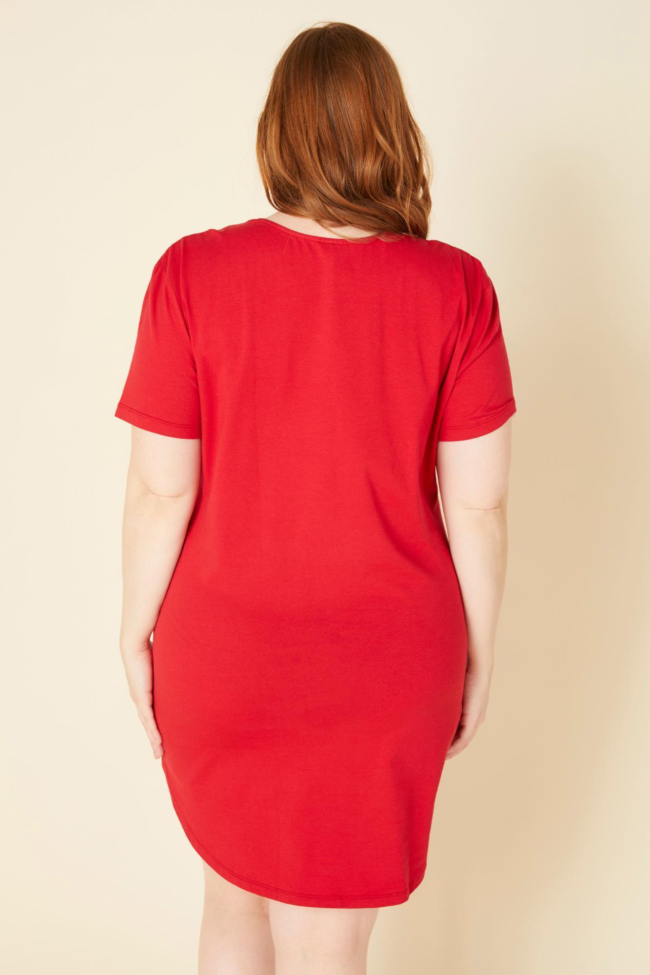 Red Shirt - Cosabella Amore Love Extended  Sleep Shirt