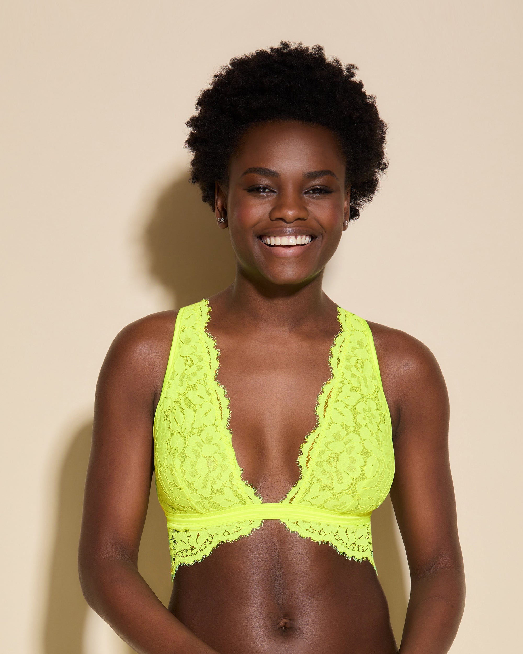Jaune Bralette - Magnolia Brassière À Grands Bonnets Triangulaires