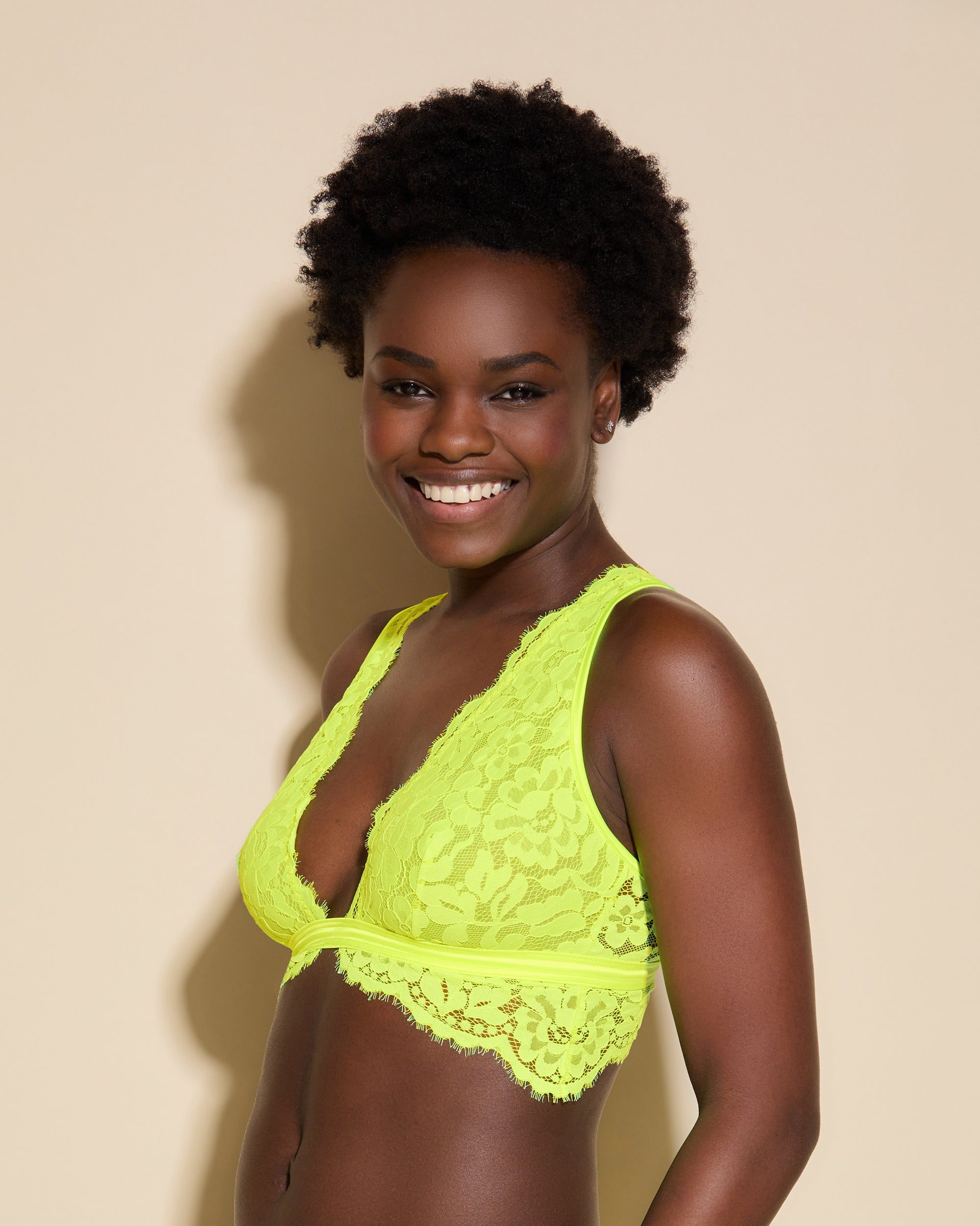 Giallo Bralette - Magnolia Bralette Con Taglio A Triangolo Alto