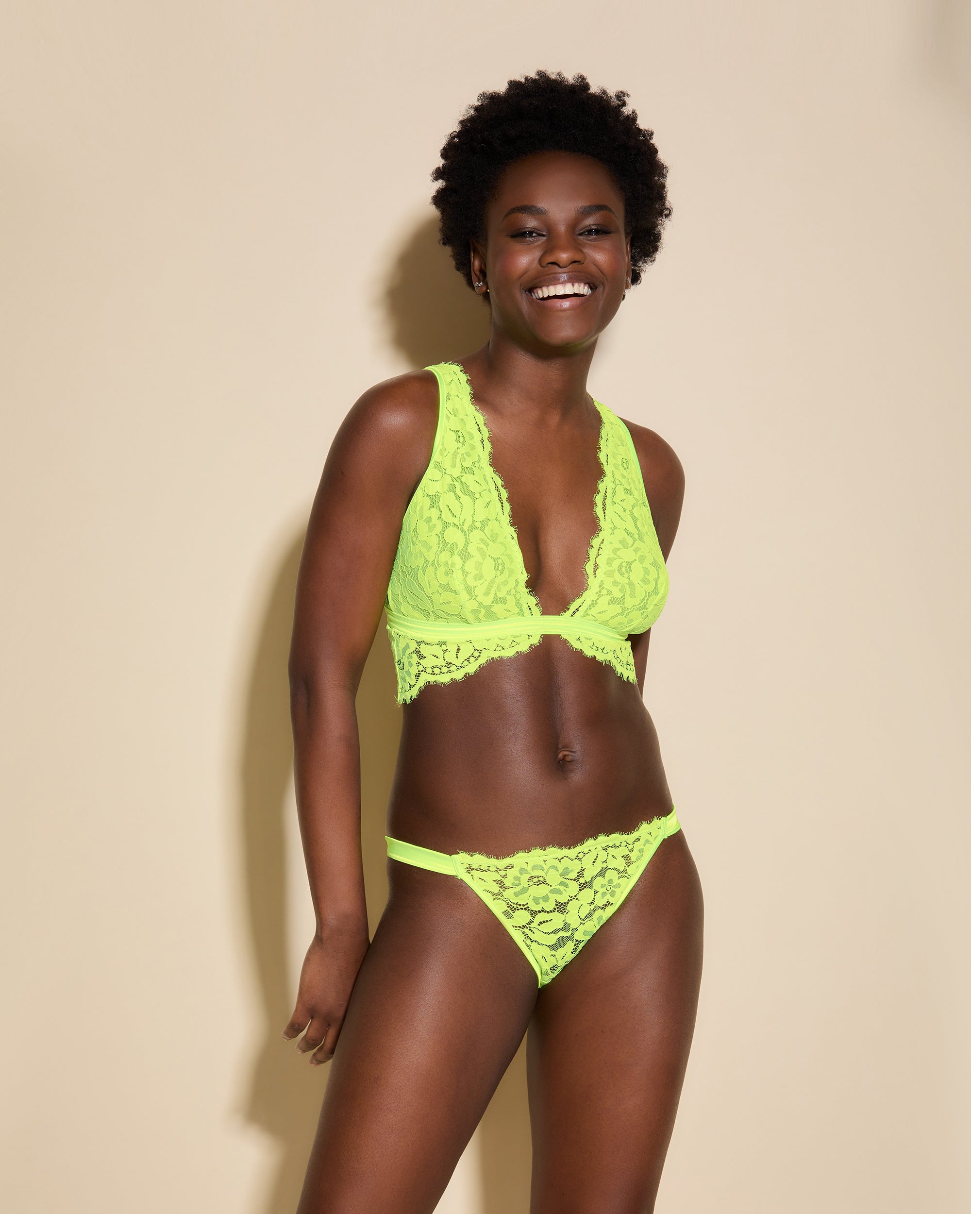 Giallo Bralette - Magnolia Bralette Con Taglio A Triangolo Alto