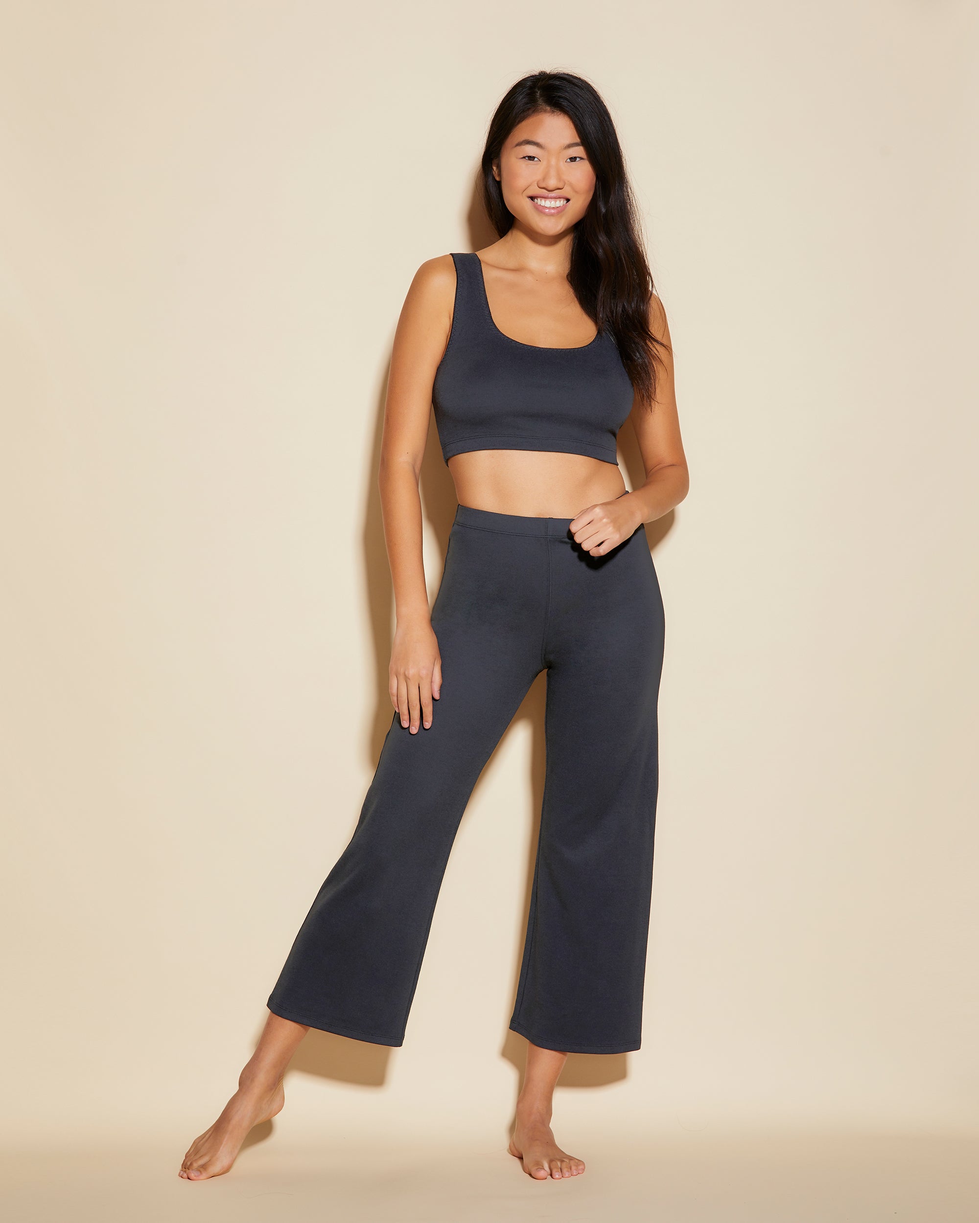 Black Top - Michi Low Cut Crop Tank