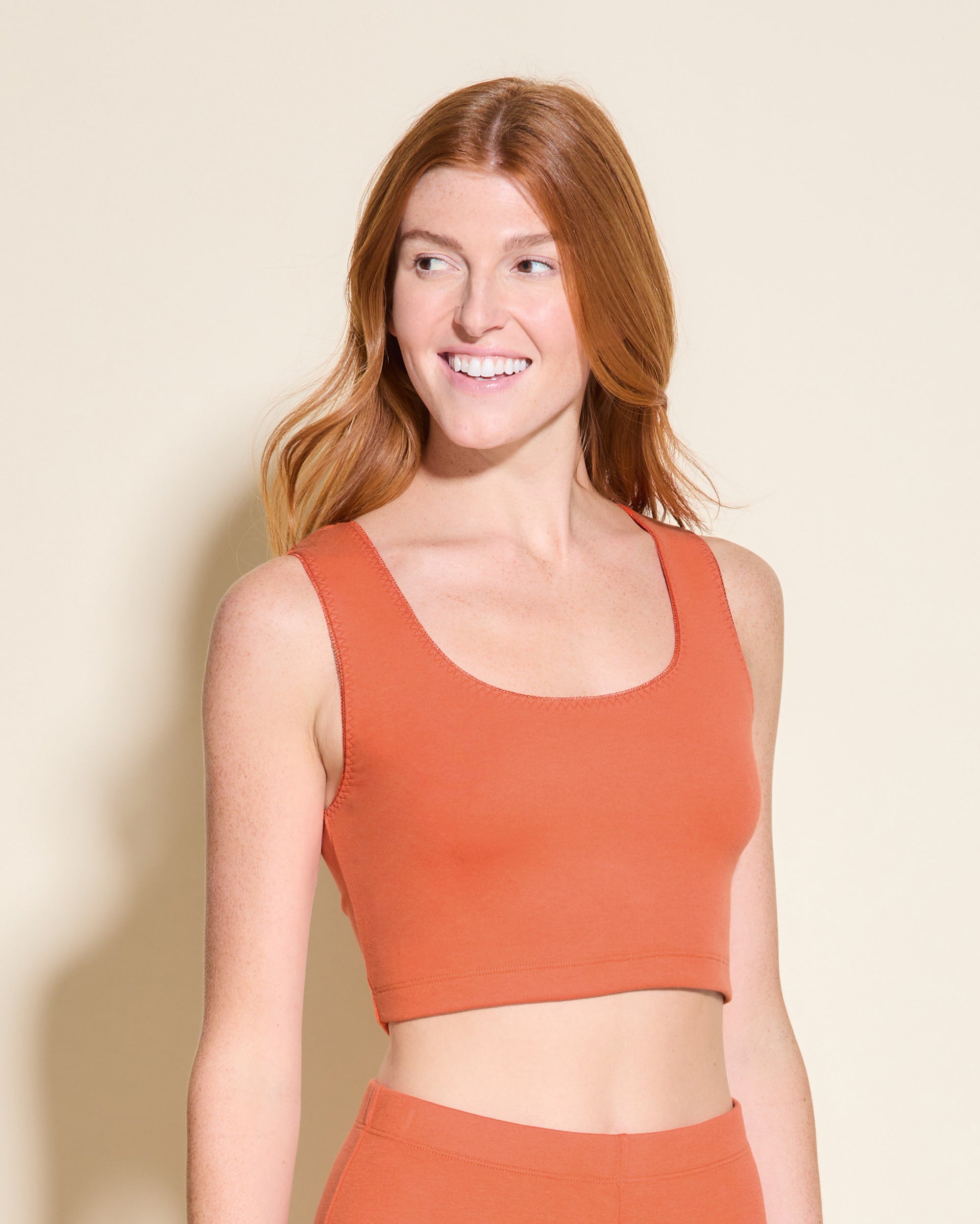 Orange Top - Michi Low Cut Crop Tank