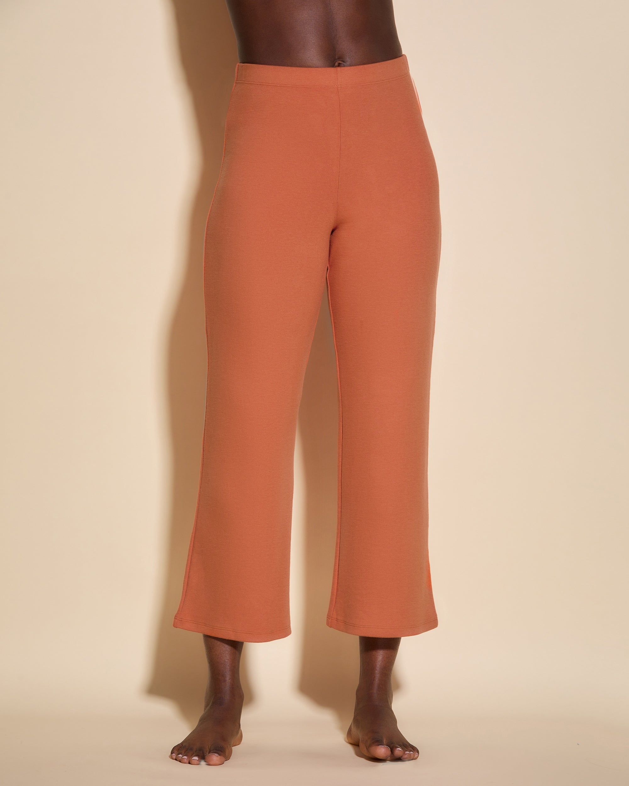 Naranja Pantalones - Michi Pantalones Cropped Flare