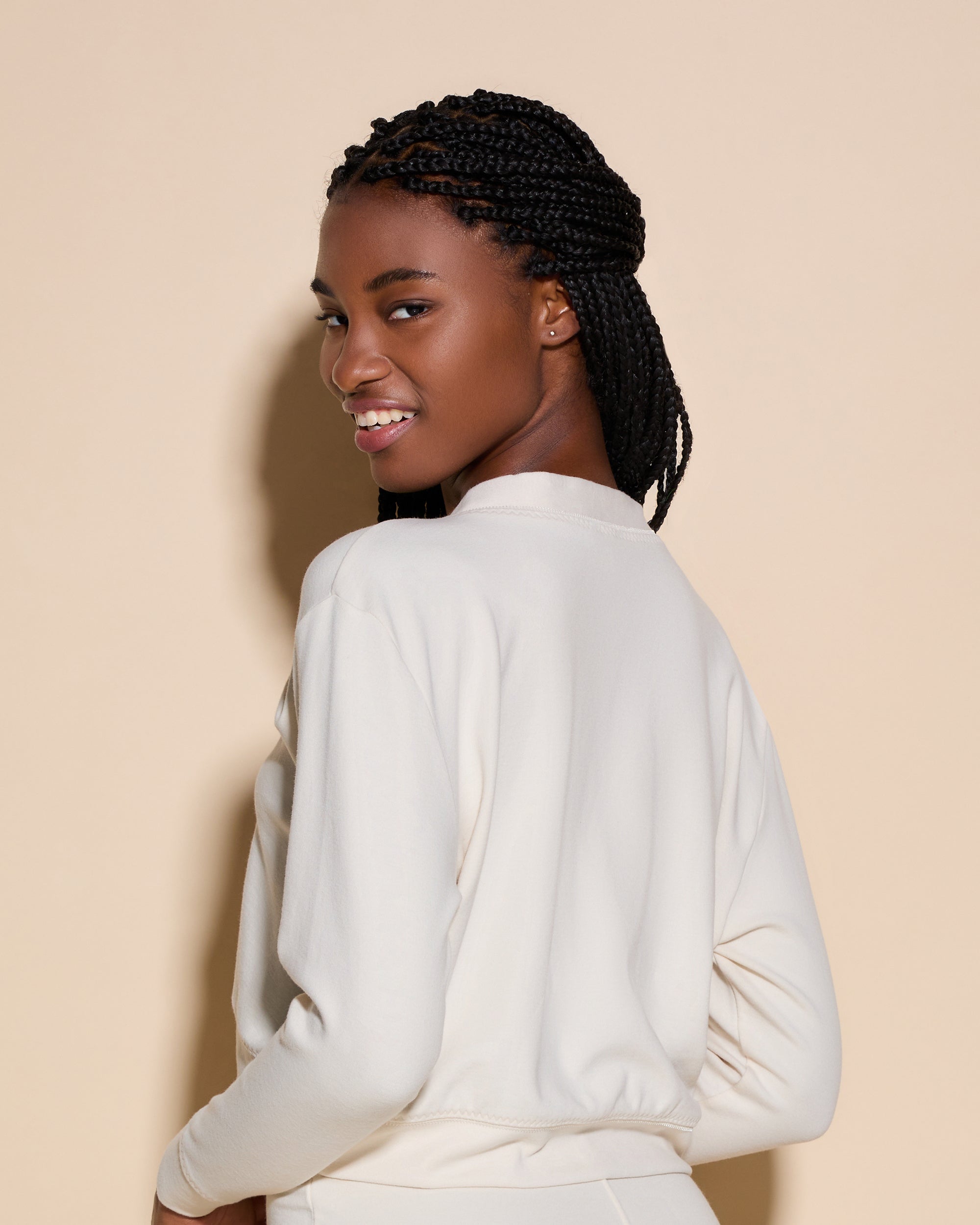 White Cardigan - Michi Cropped Boxy Cardigan