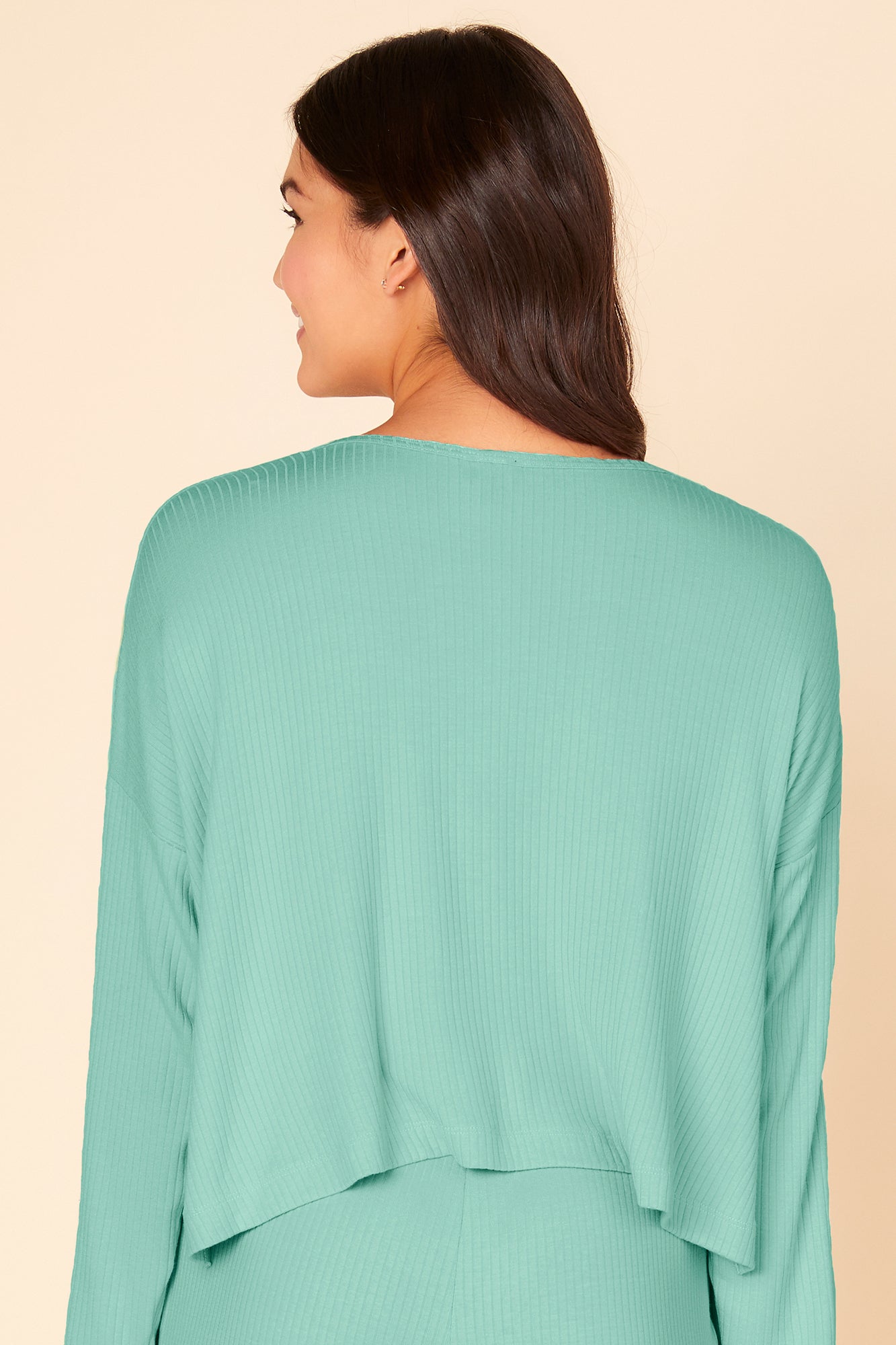 Green Top - Molly Boxy Henley Top