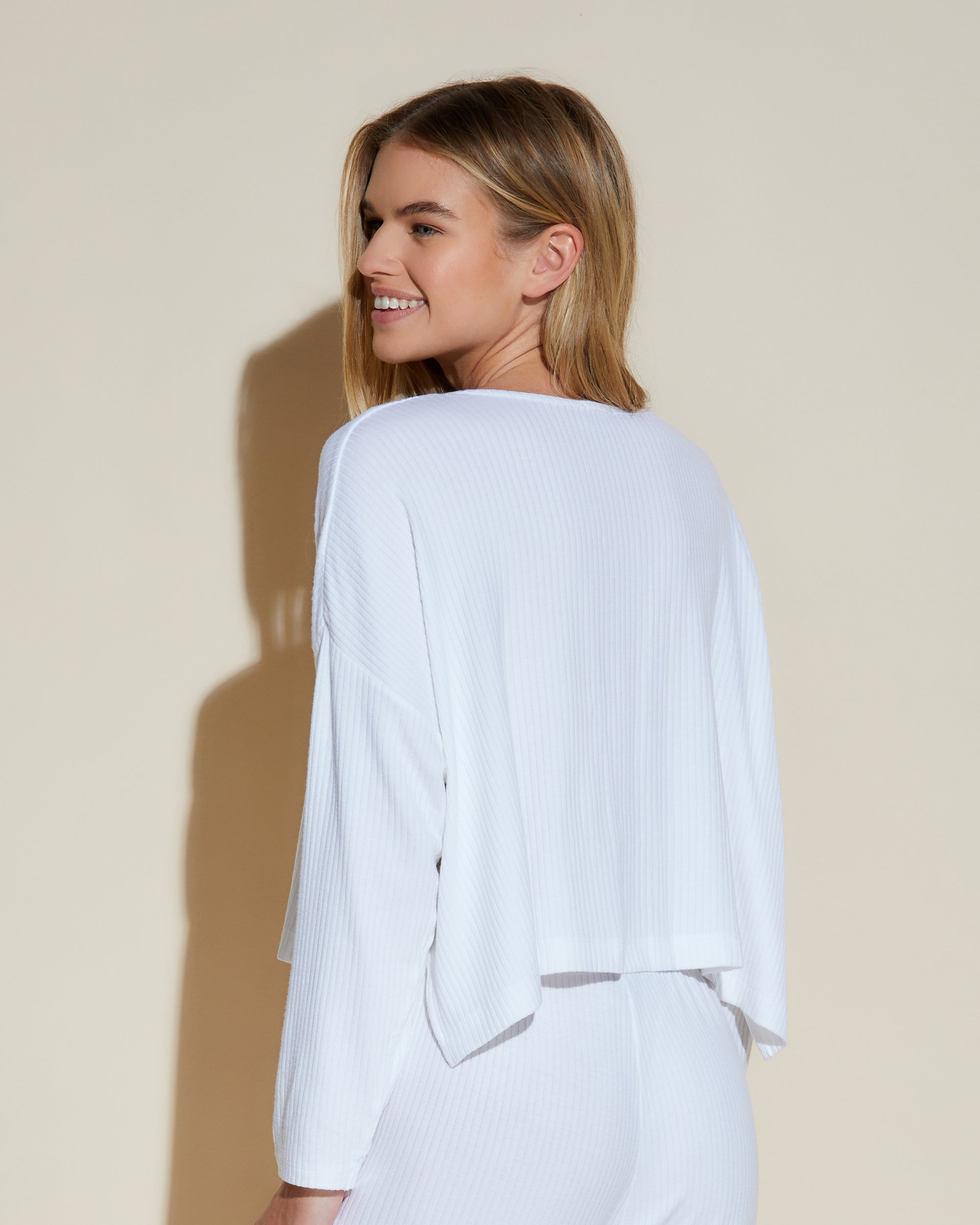 Weiß Top - Molly Boxy Henley Oberteil