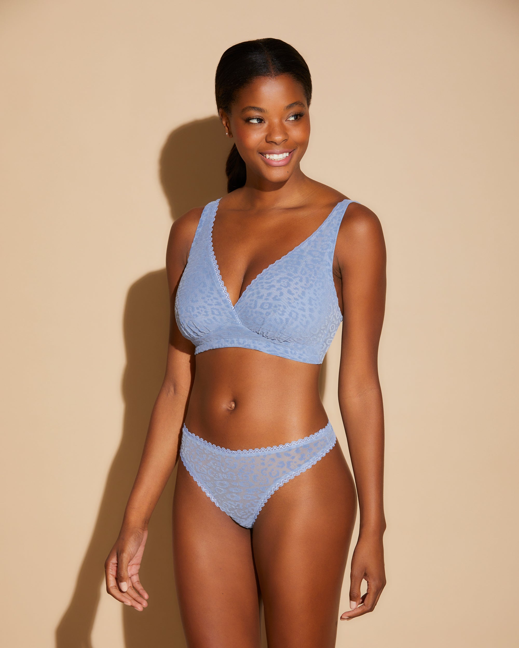 Bleue Bralette - Mesh Temptation Flock Brassière Curvy