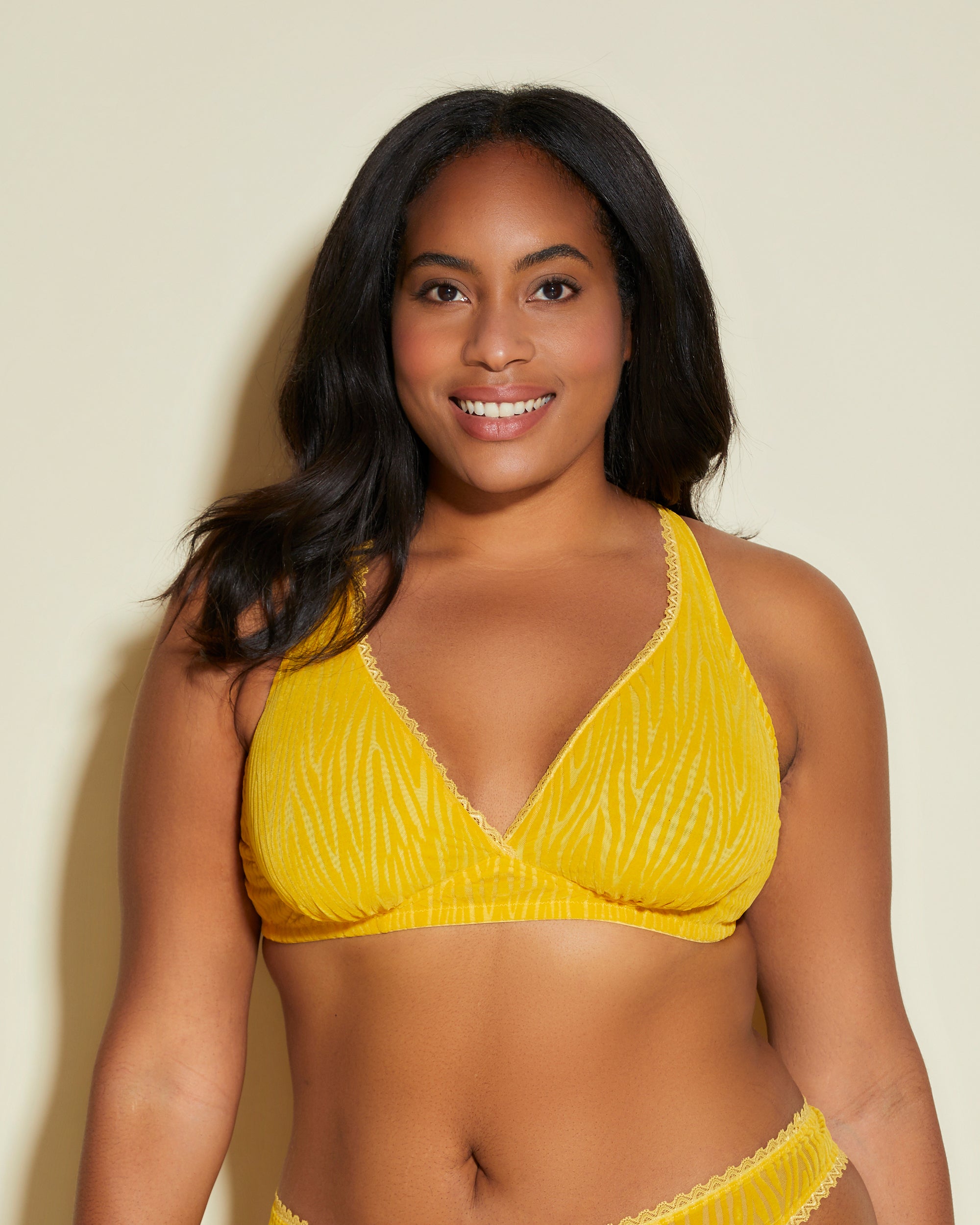 Jaune Bralette - Mesh Temptation Brassière Grande Taille