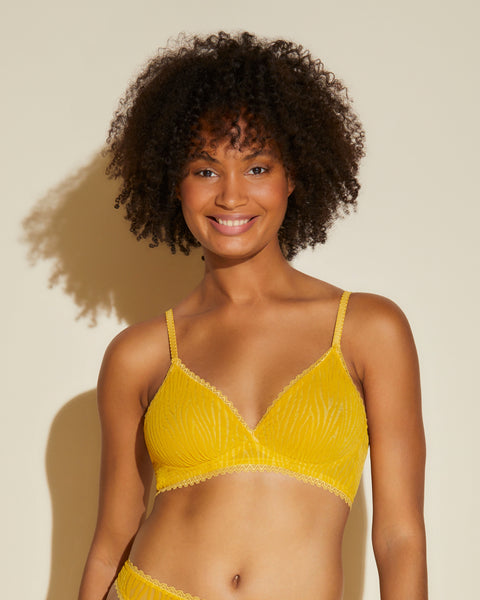 Cosabella Curvy Bralette - Mesh Temptation Flock Wireless Bra For Fuller Busts & Smaller Bands - View #3