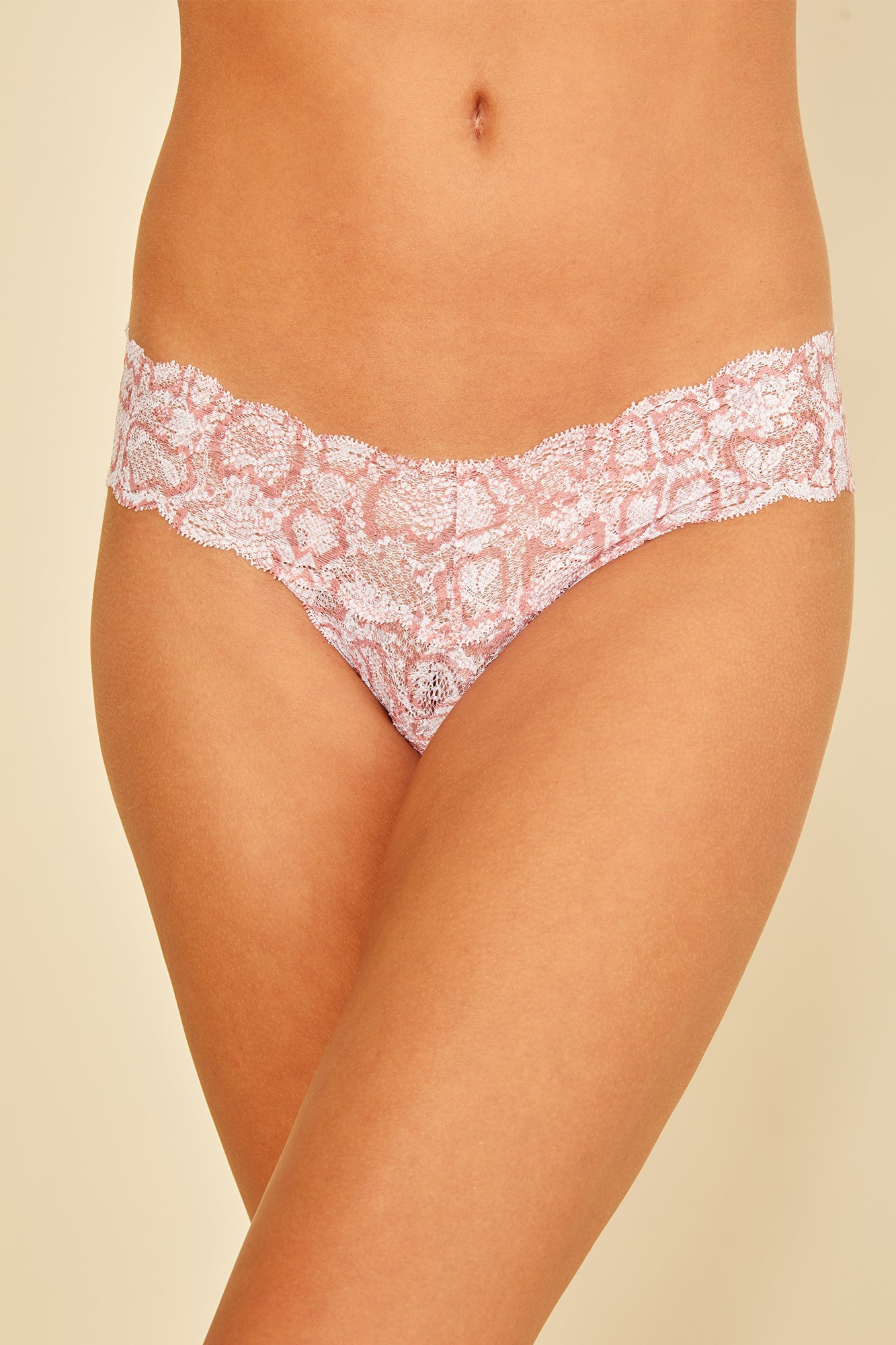 Rosa Tanga - Never Say Never Printed Cutie Tiefsitzender Tanga
