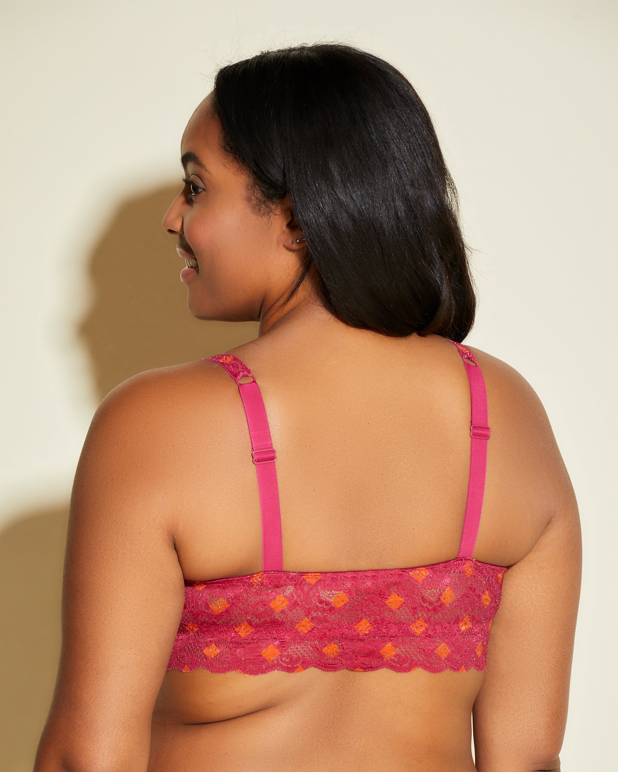 Rouge Bralette - Never Say Never Extended Printed Brassière Sweetie Grandes Tailles