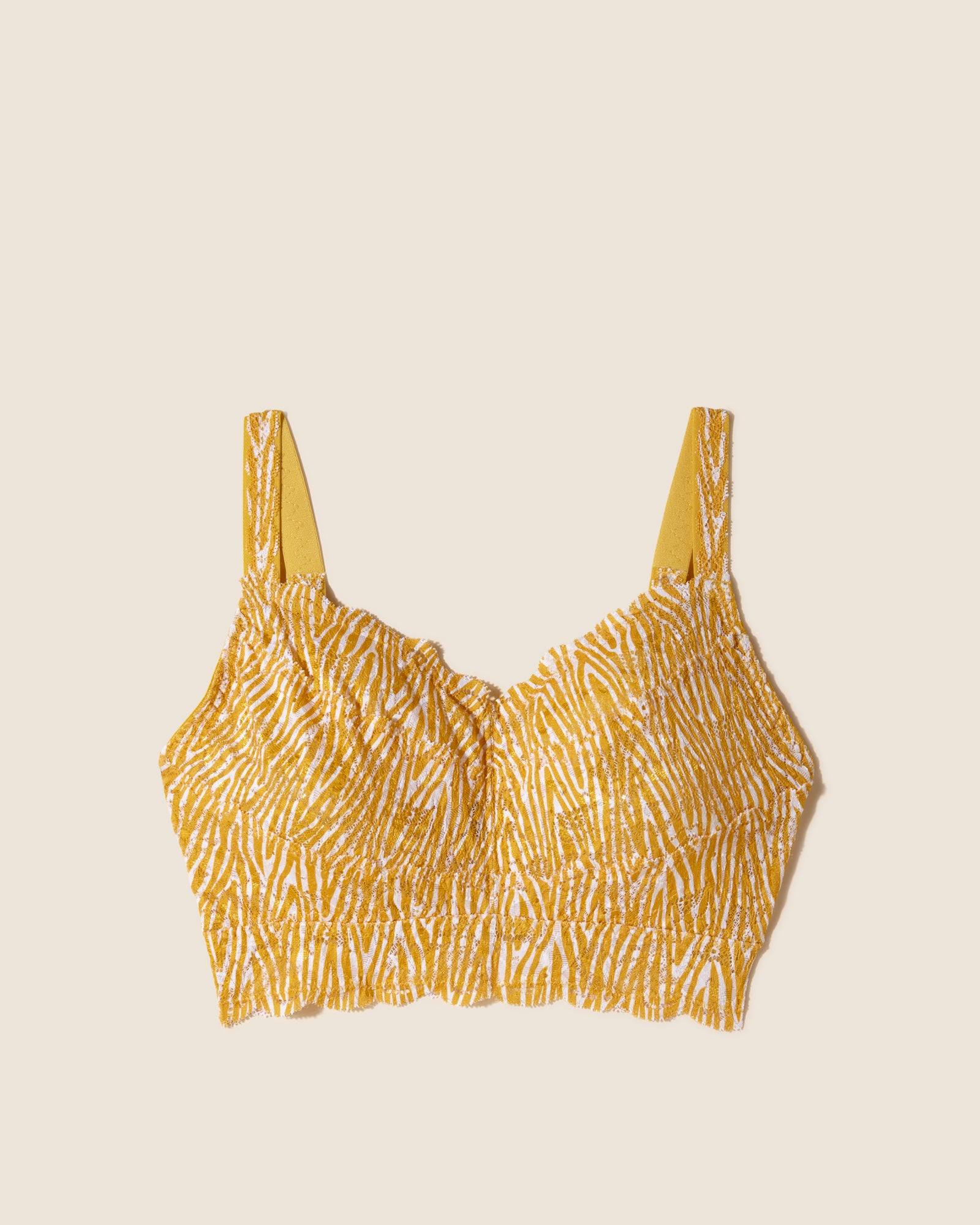 Jaune Bralette - Never Say Never Printed Brassière Curvy Sweetie