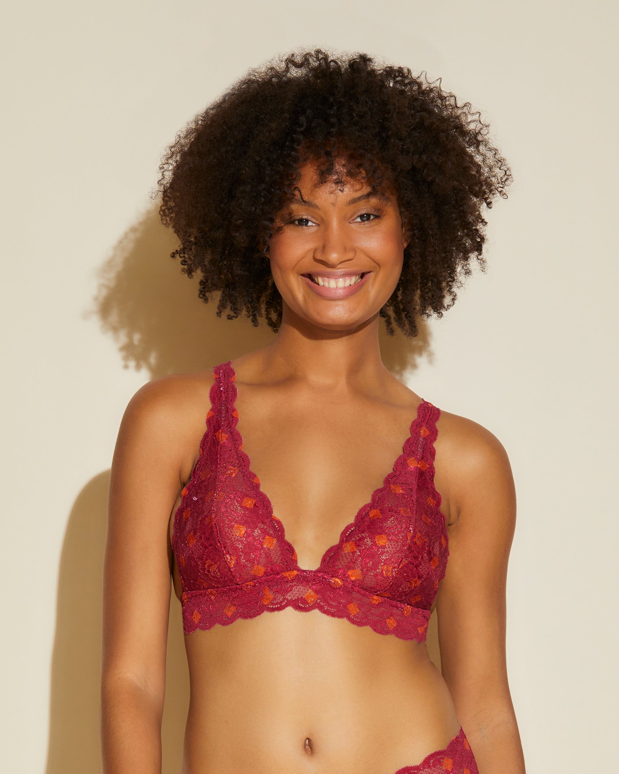 Red Bralette - Never Say Never Printed Tall Triangle Bralette