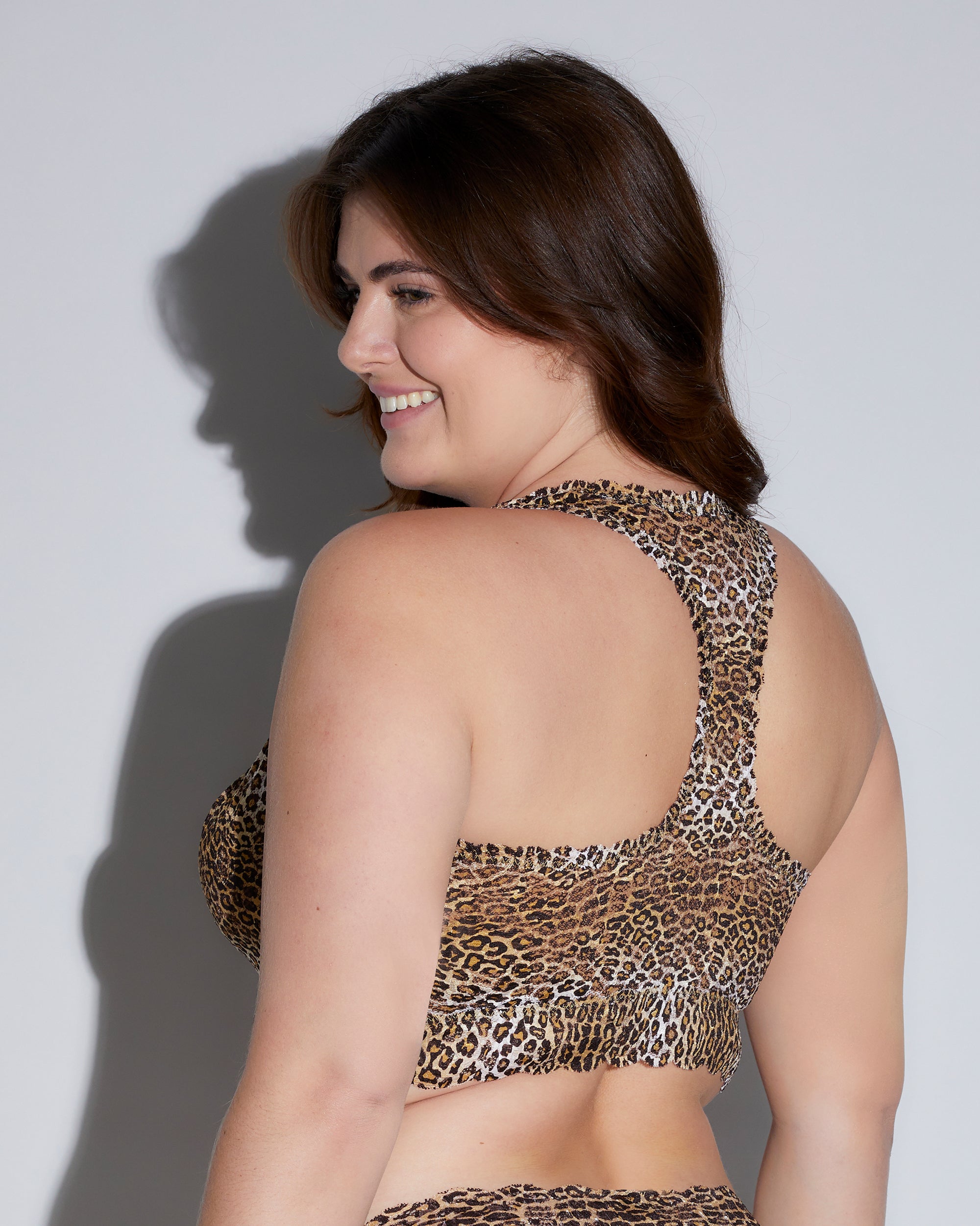 Stampa Bralette - Never Say Never Extended Printed Bralette Taglie Comode Racie Con Spalline Incrociate