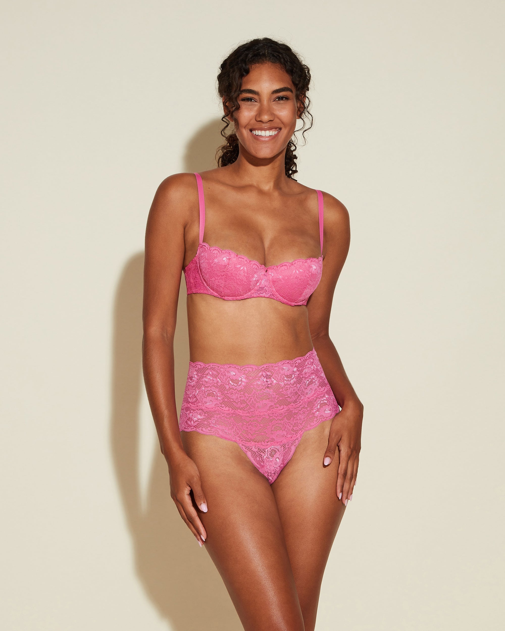 Pink Thong - Never Say Never High Waisted Thong