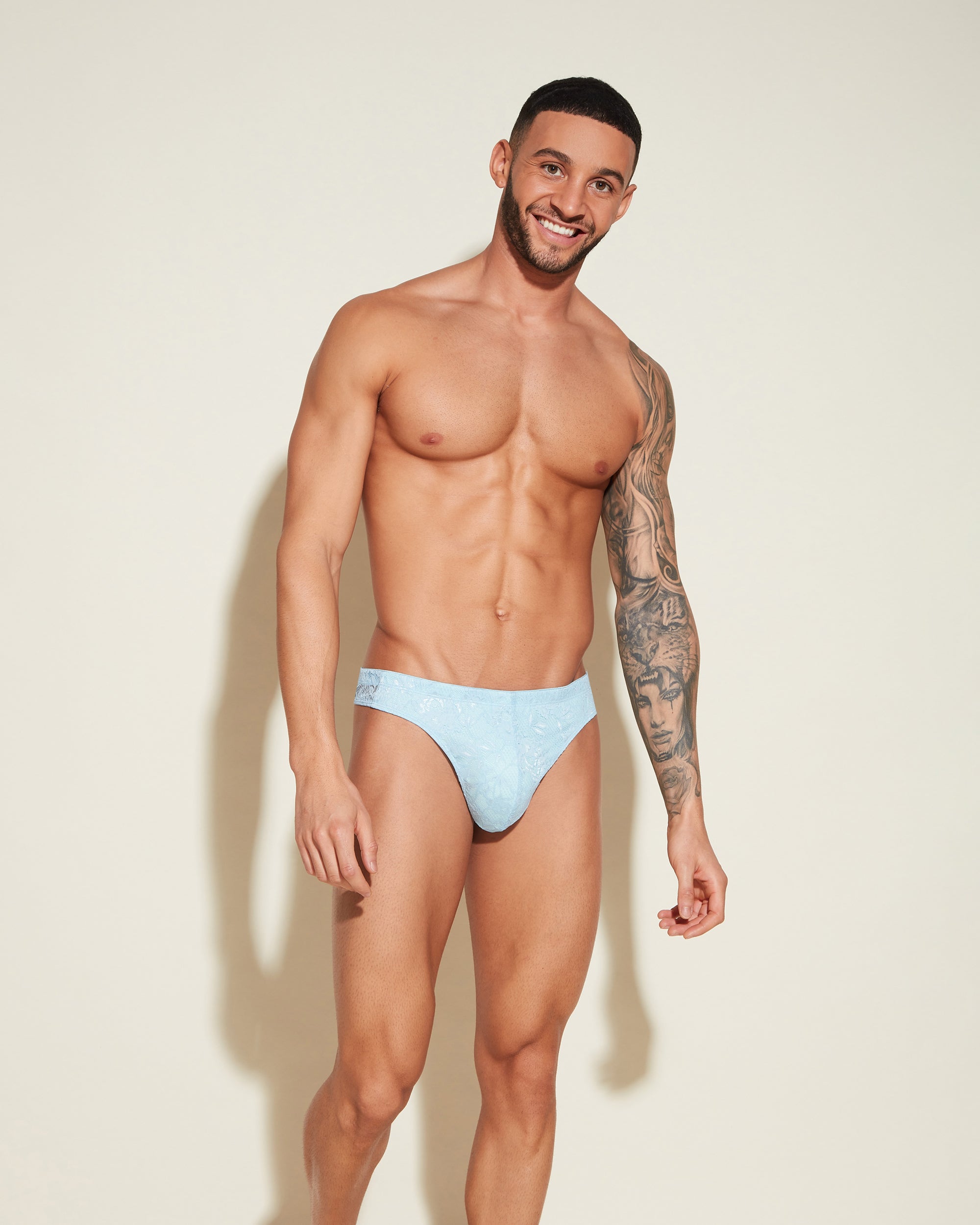 Azul Tangas De Hilo Para Hombres - Never Say Never Tanga De Hilo Clásico