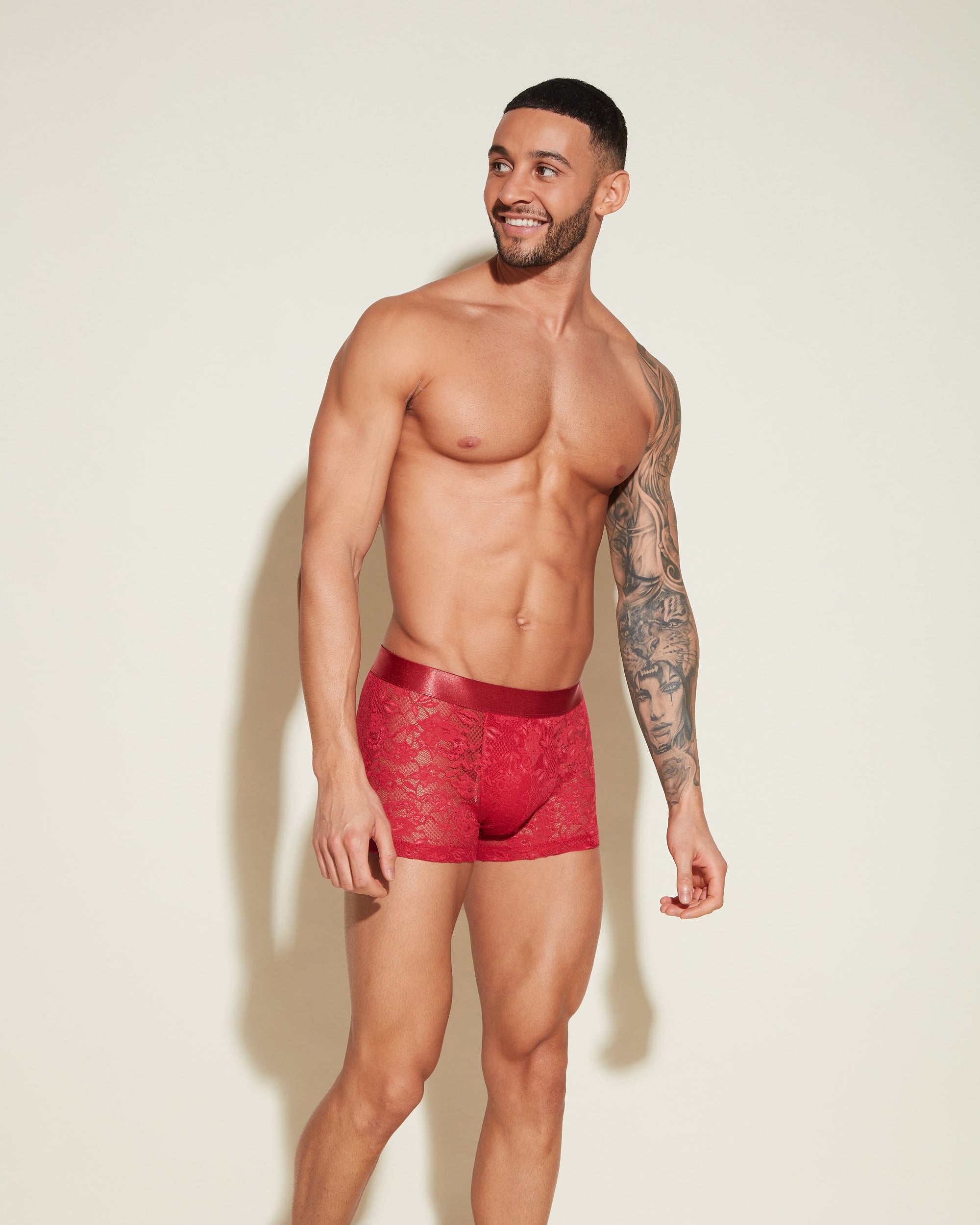 Red Mens Brief - Never Say Never Form Classic Trunk