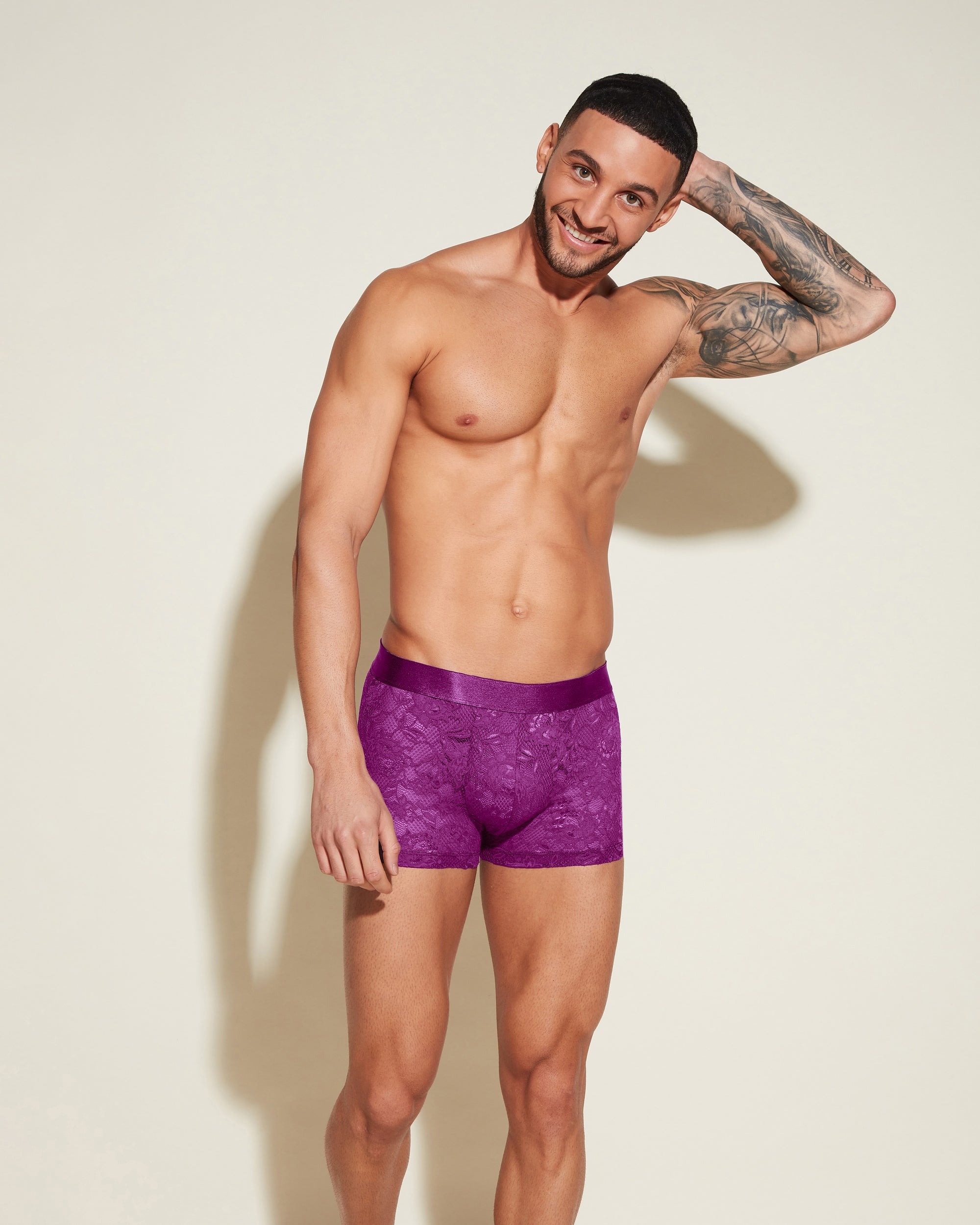 Púrpura Calzoncillos Para Hombres - Never Say Never Calzoncillos Trunk Clásicos