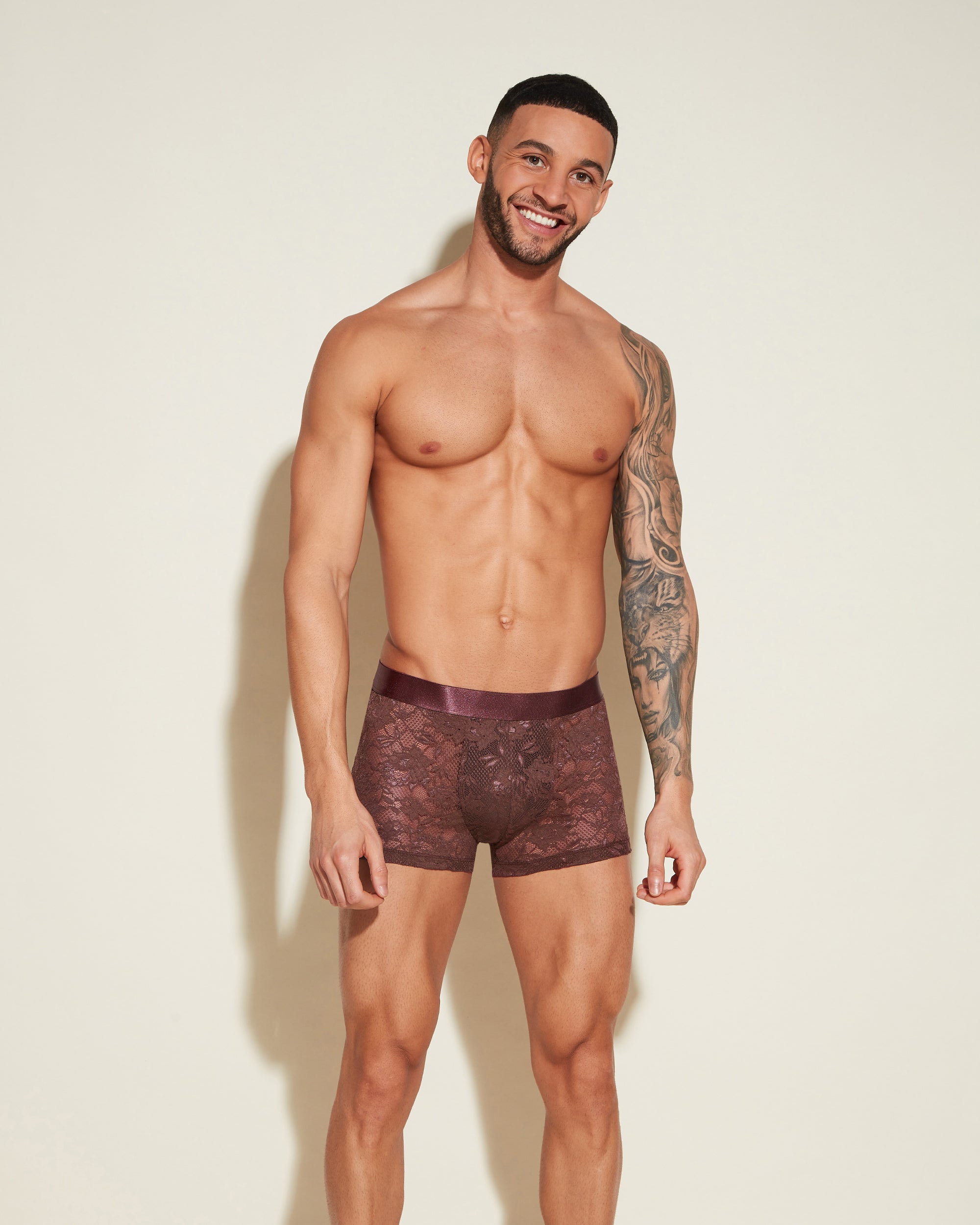 Marrone Slip Uomo - Never Say Never Boxer Attillati Classici