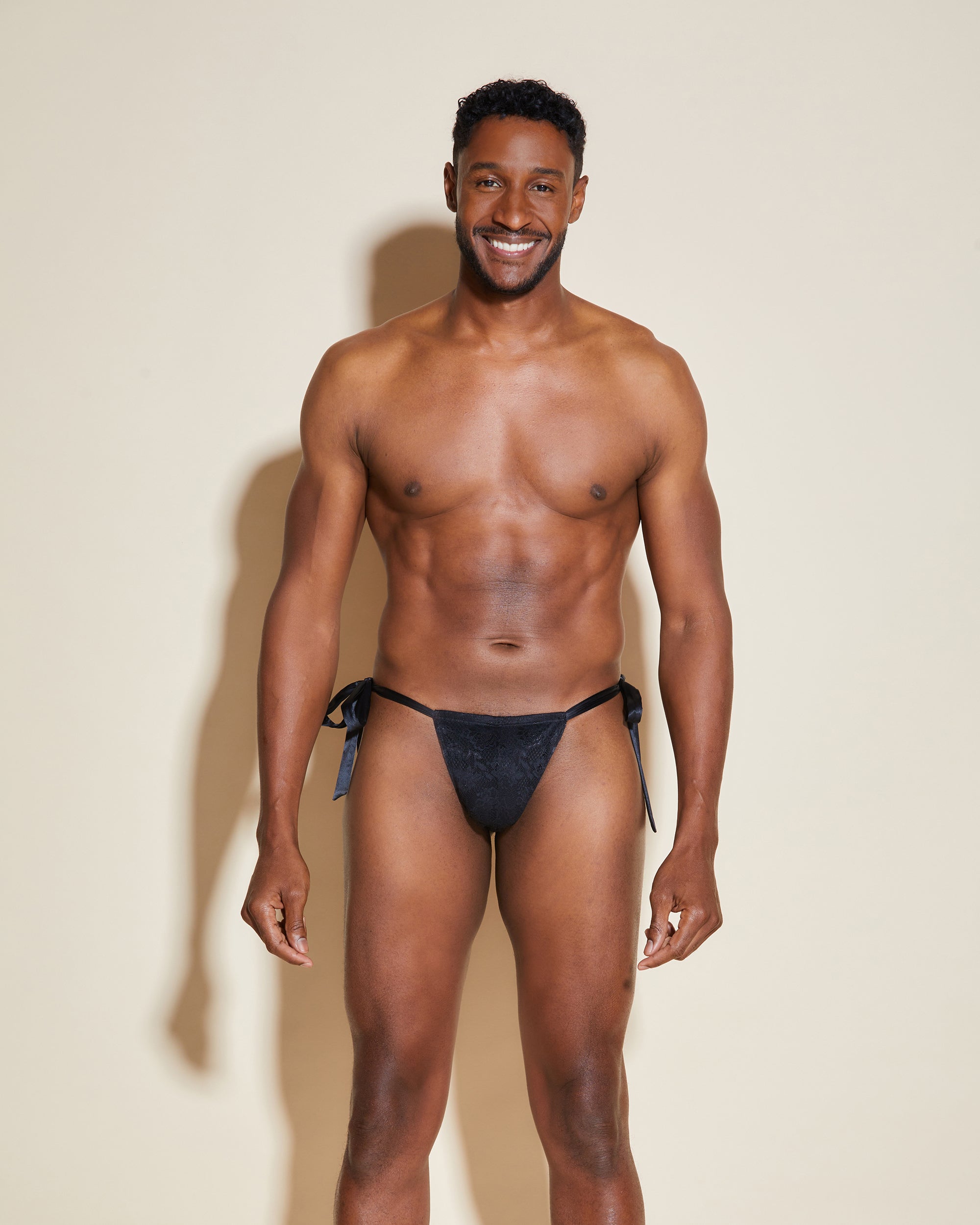 Noir G String Homme - Never Say Never String Italien