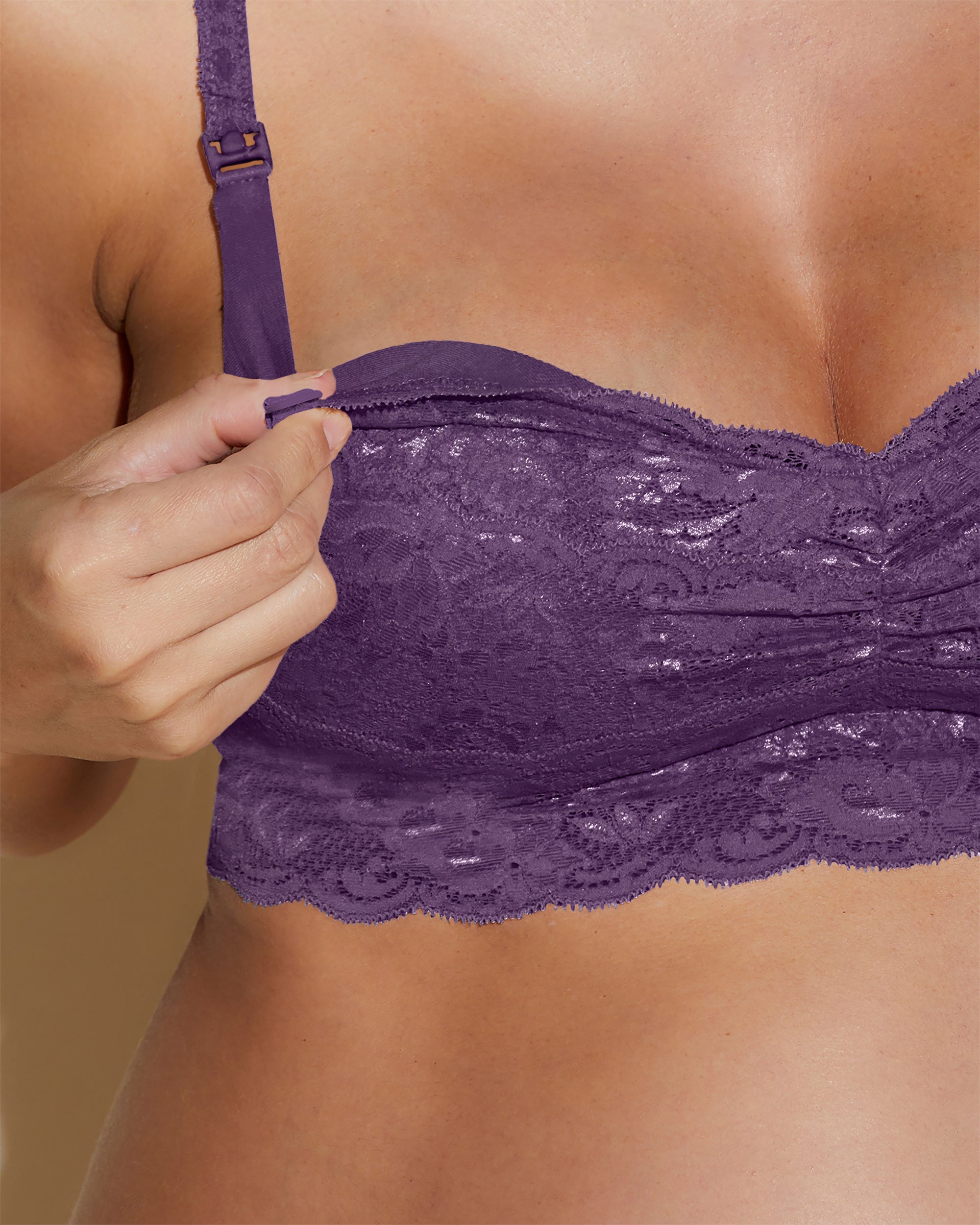 Purple Bralette - Never Say Never Maternity Mommie Nursing Bralette