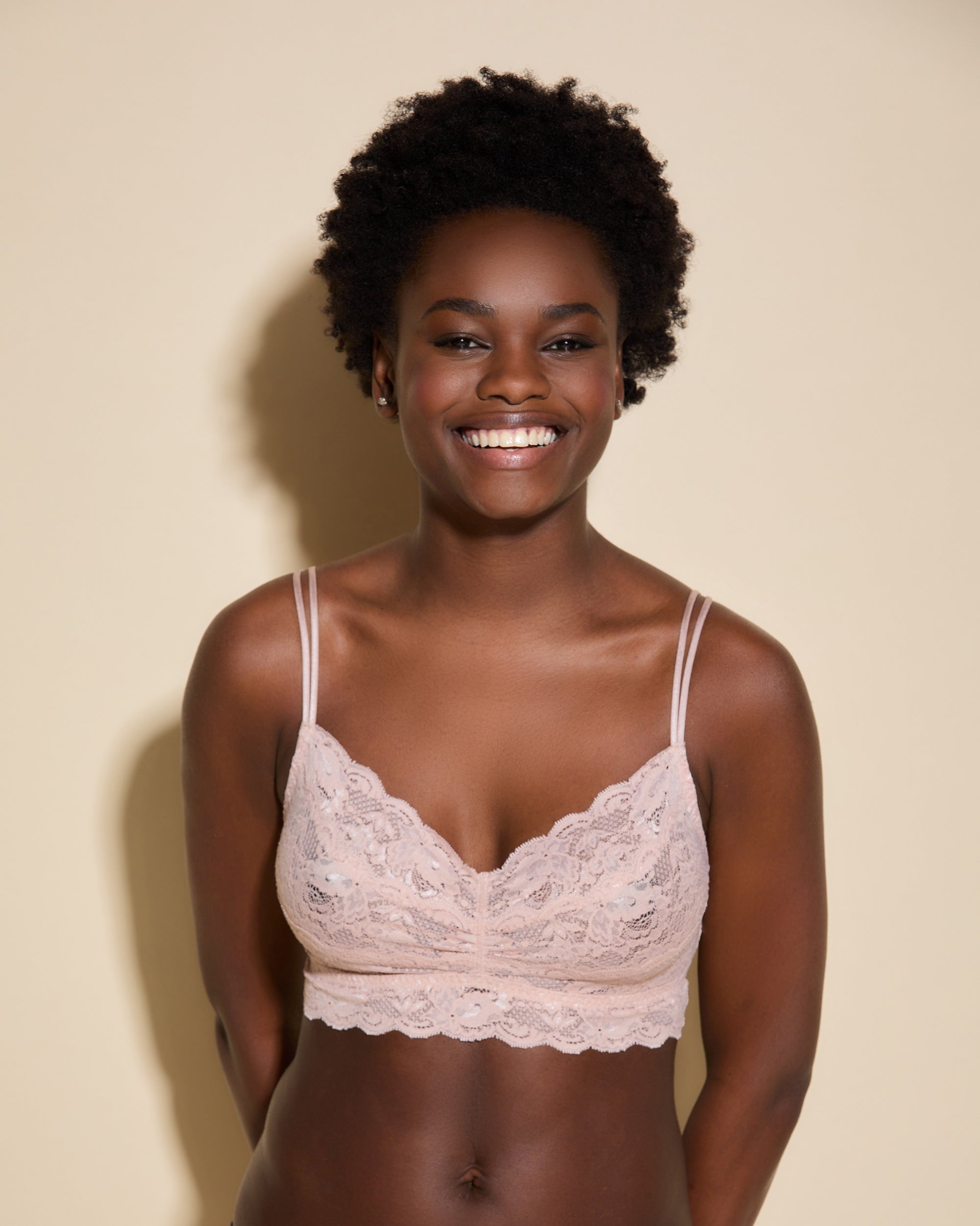 Rosa Bralette - Never Say Never Bralette Sweetie Con Spalline Sottili