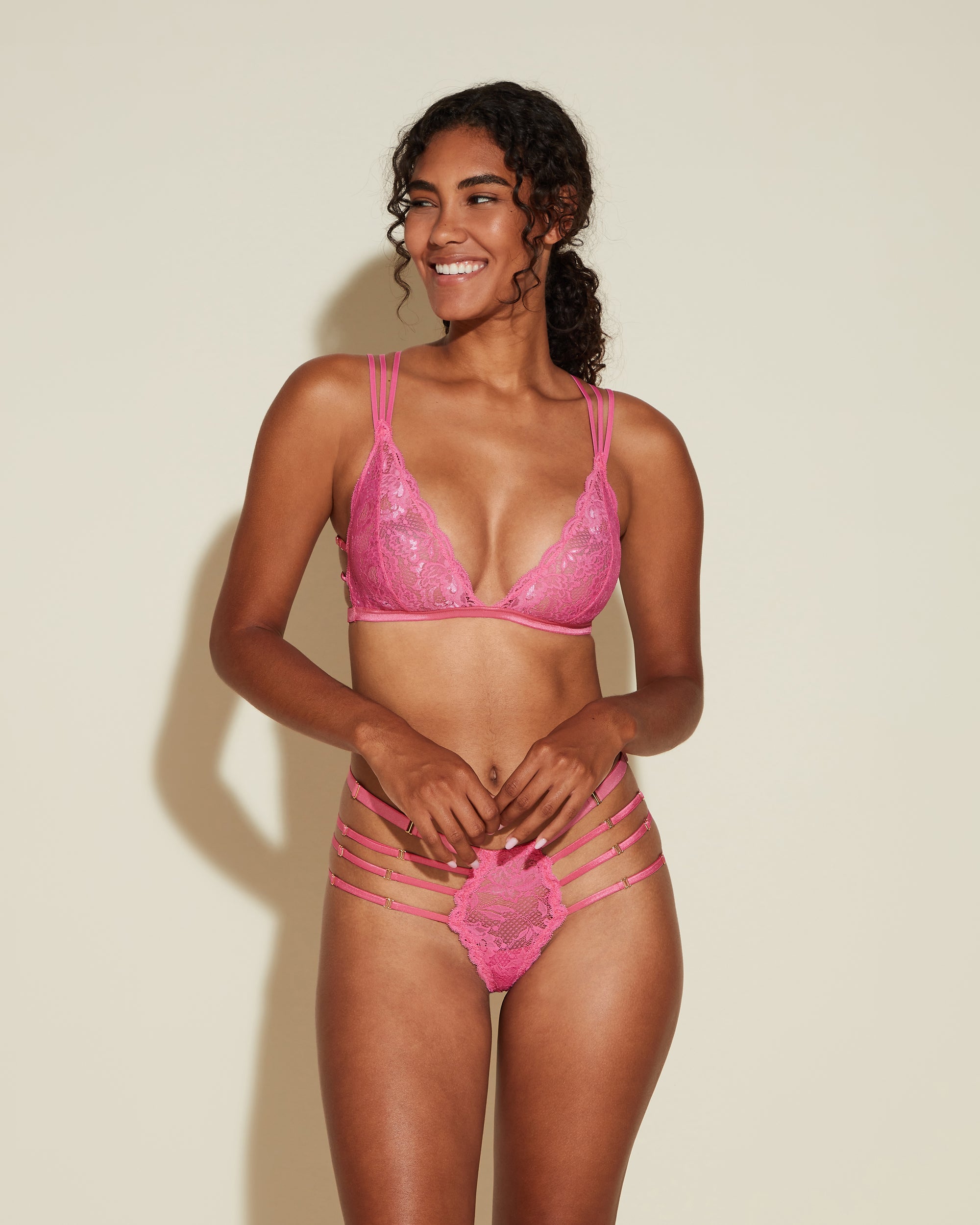 Rosa Bralette - Never Say Never Tie Me Down Riemchen-Bralette