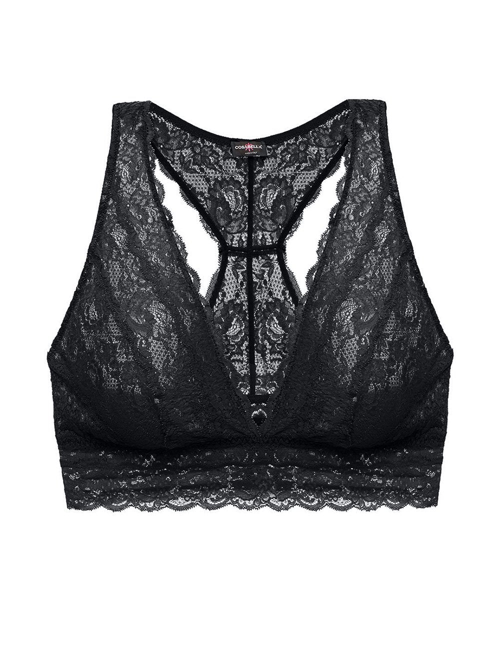 Nero Bralette, Never Say Never Extended Bralette Extended Girlie Con Spalline Incrociate
