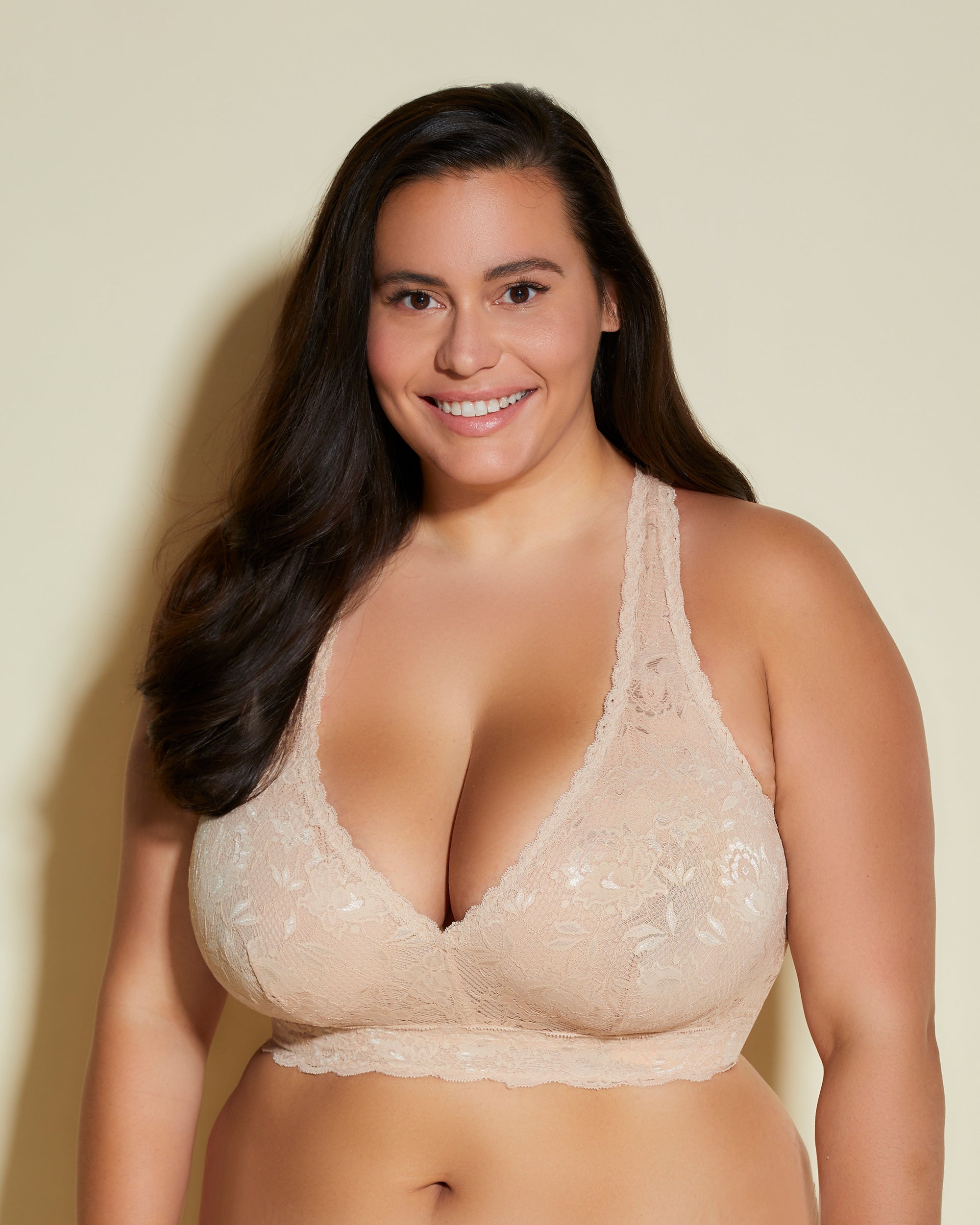 Beige Bralette - Never Say Never Ultra Curvy Racie Racerback Bralette
