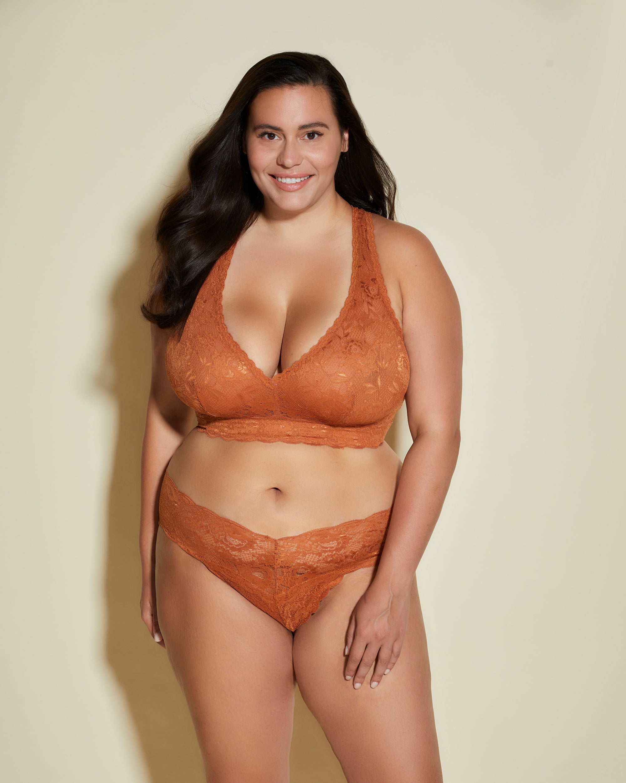 Brown Bralette - Never Say Never Ultra Curvy Racie Racerback Bralette