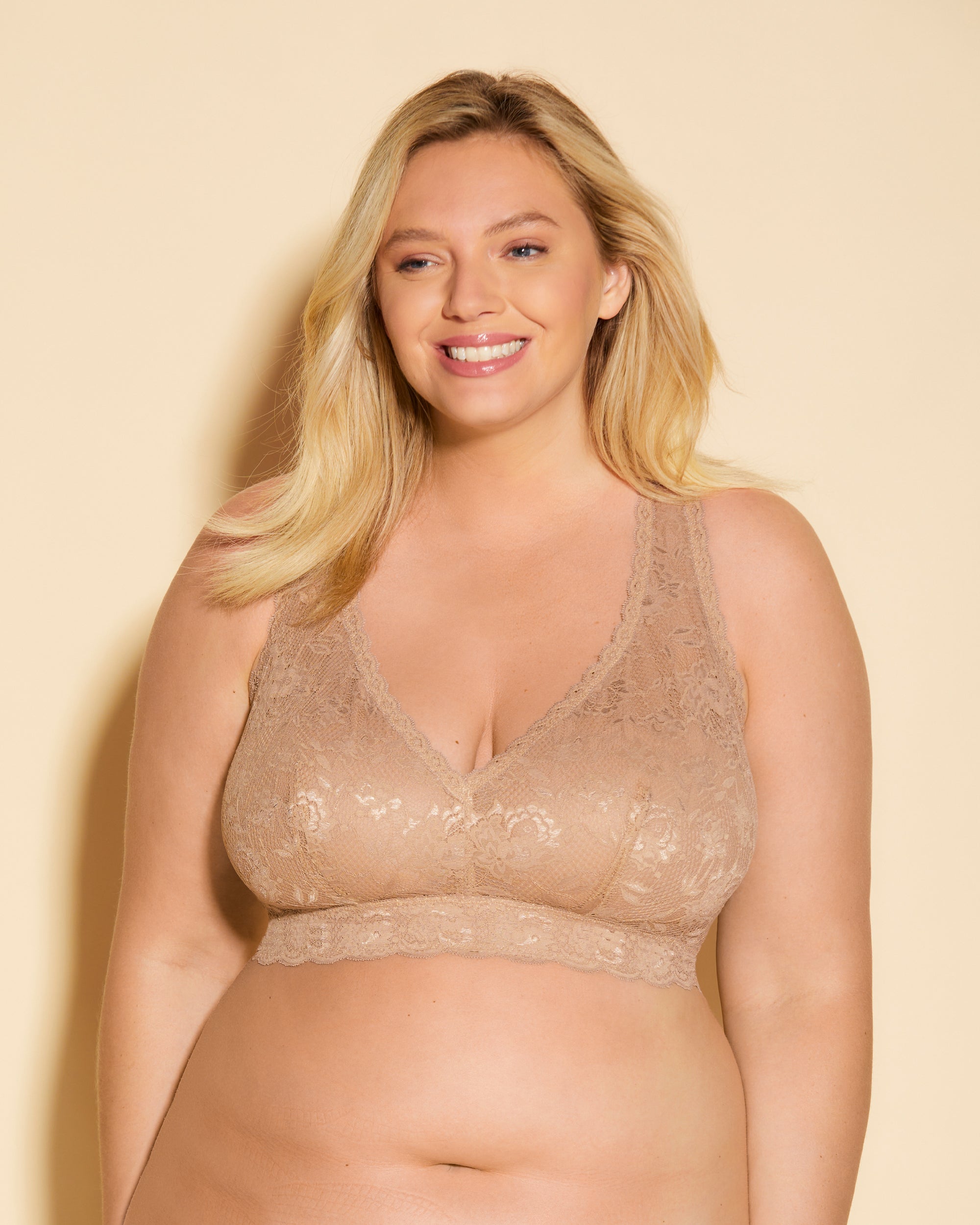 Beige Bralette - Never Say Never Brassière Dos Nageur Racie Ultra Curvy