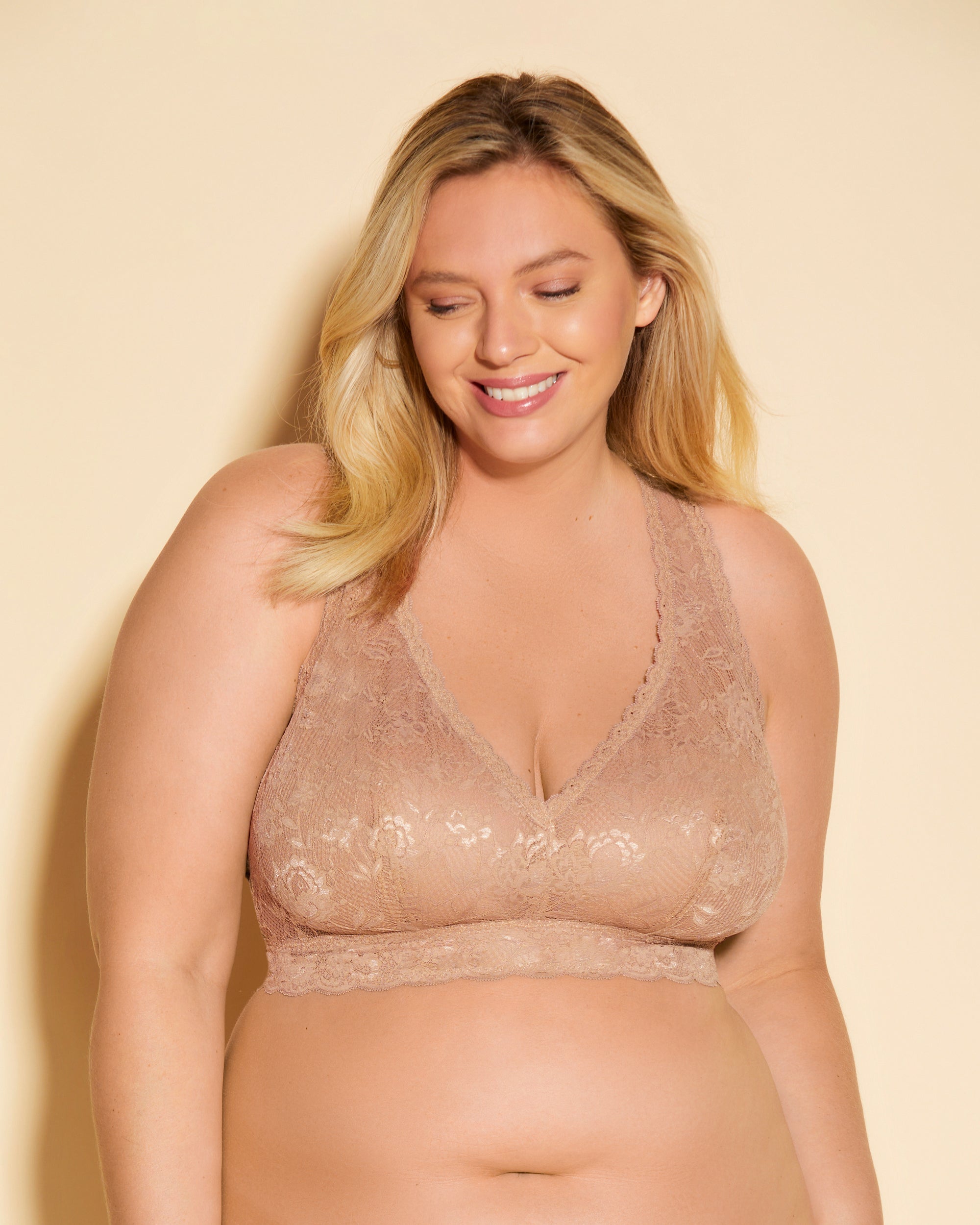 Beige Bralette - Never Say Never Ultra Curvy Racie Racerback Bralette