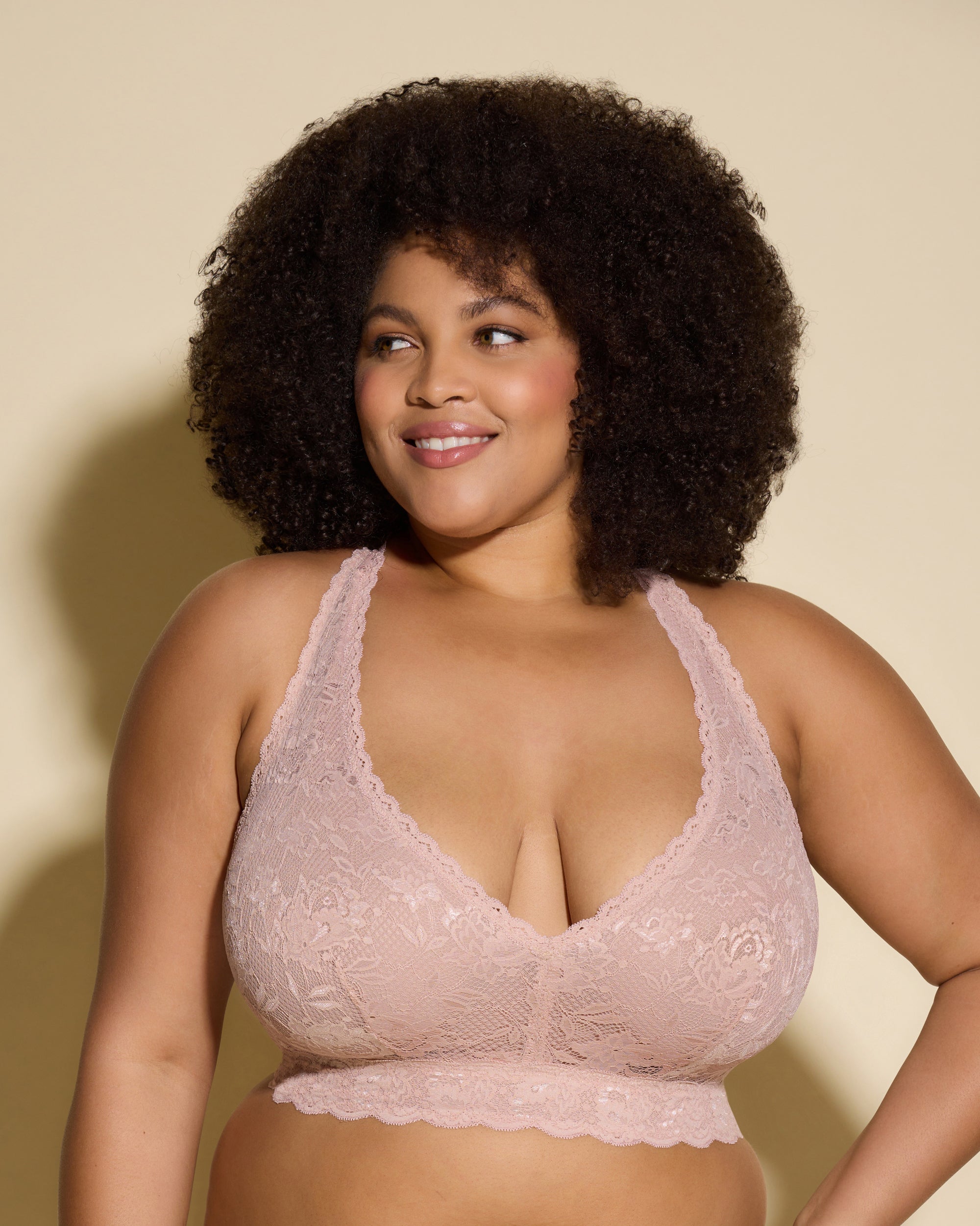 Rosa Bralette - Never Say Never Bralette Con Spalline Incrociate Ultra Curvy