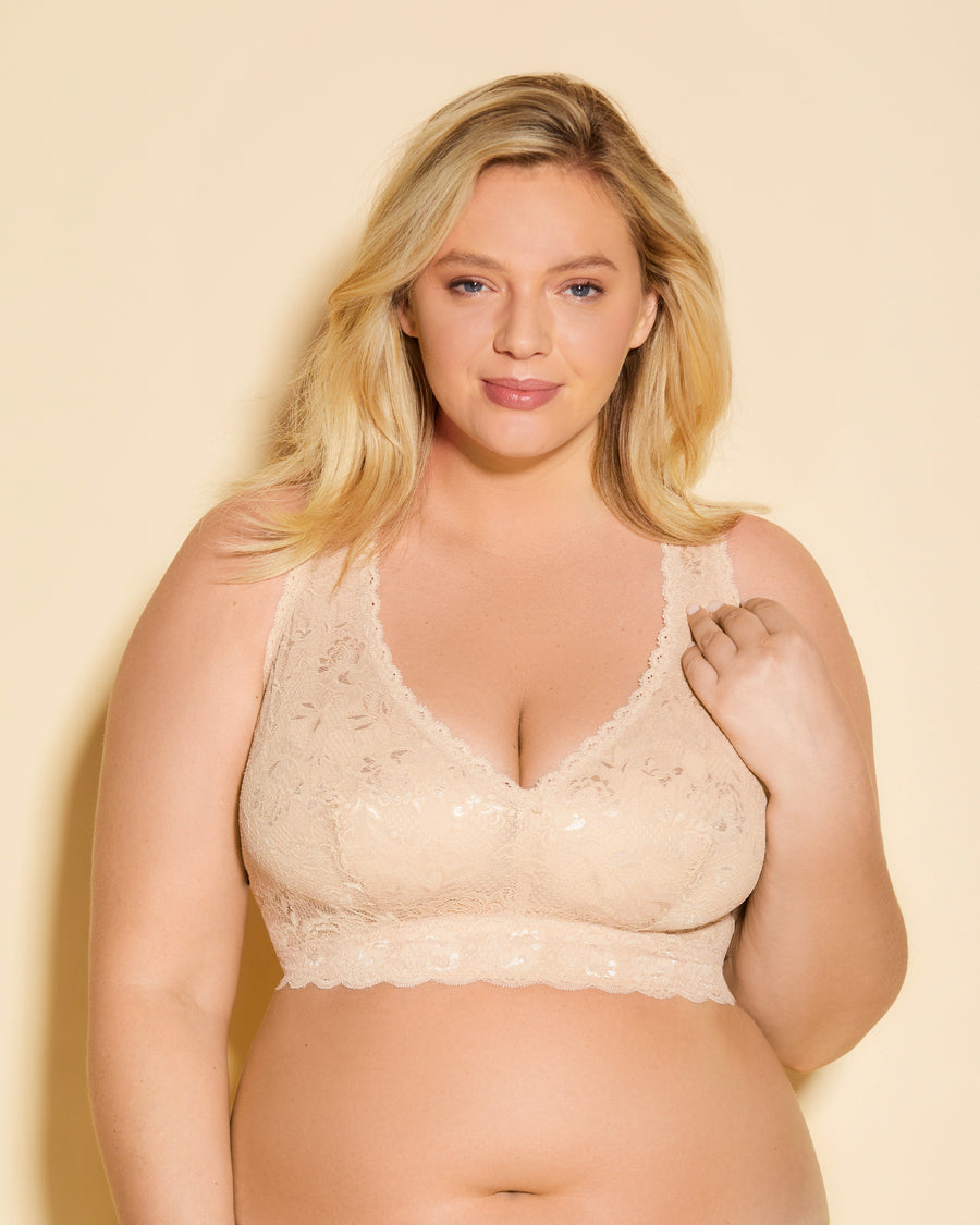 Beige Bralette - Never Say Never Ultra Curvy Racerback-Bralette 