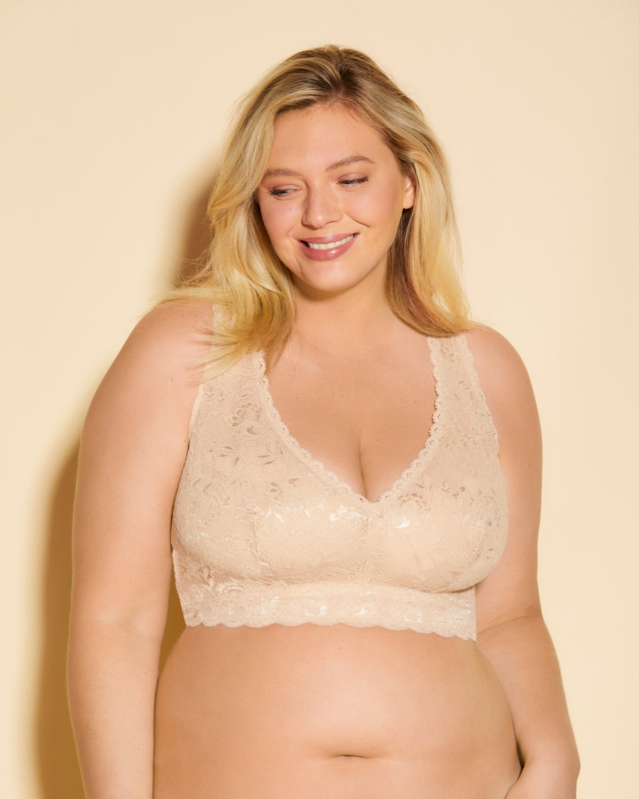 Beige Bralette - Never Say Never Ultra Curvy Racerback-Bralette 