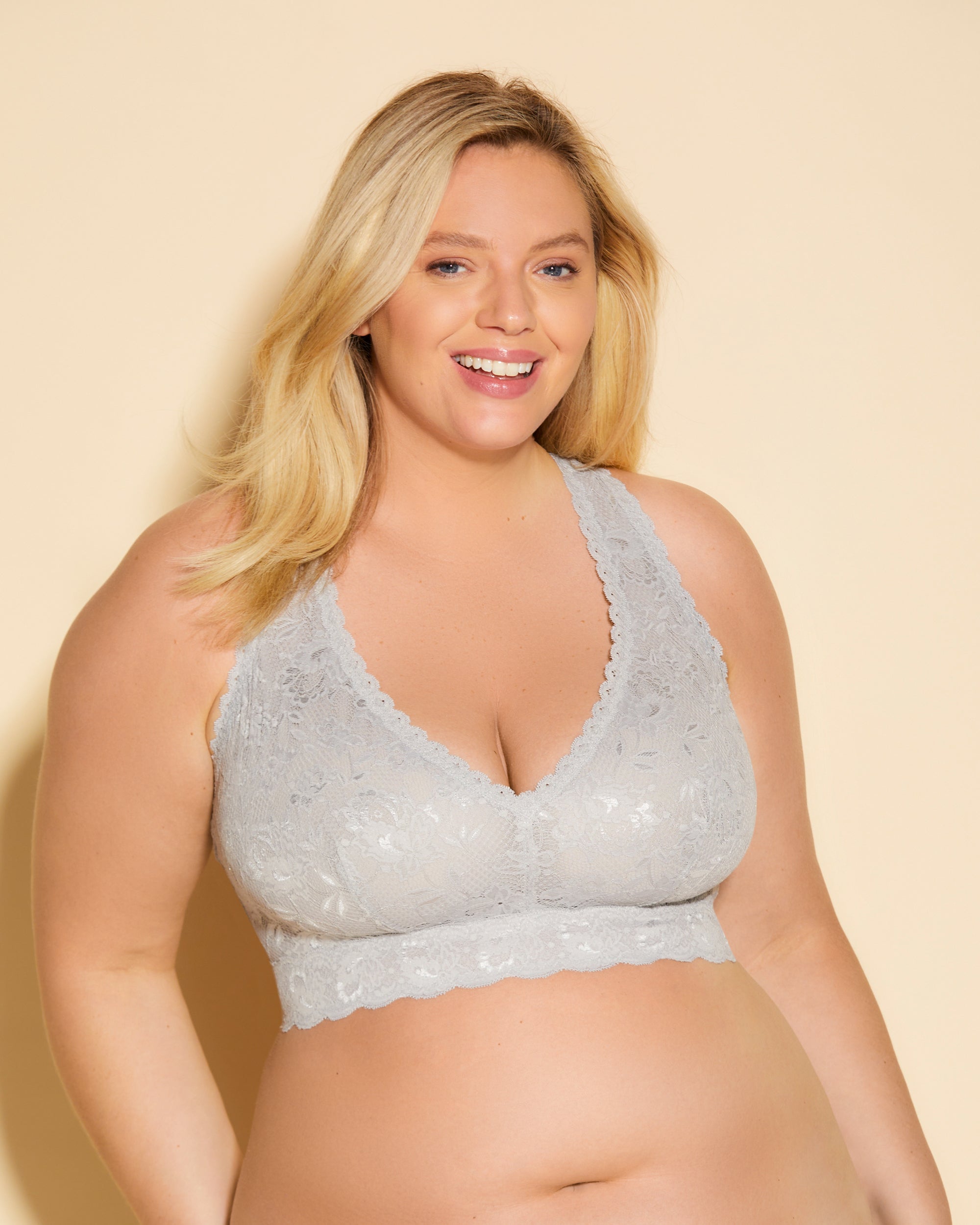 Gris Bralette - Never Say Never Bralette De Espalda Cruzada Racie Ultra Curvy