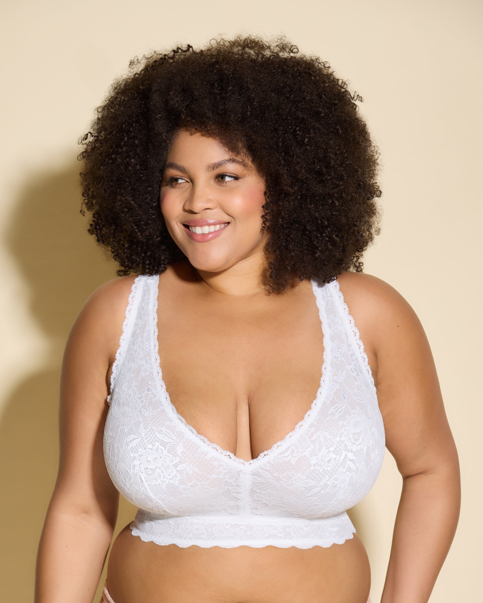 Blanc Bralette - Never Say Never Brassière Dos Nageur Racie Ultra Curvy