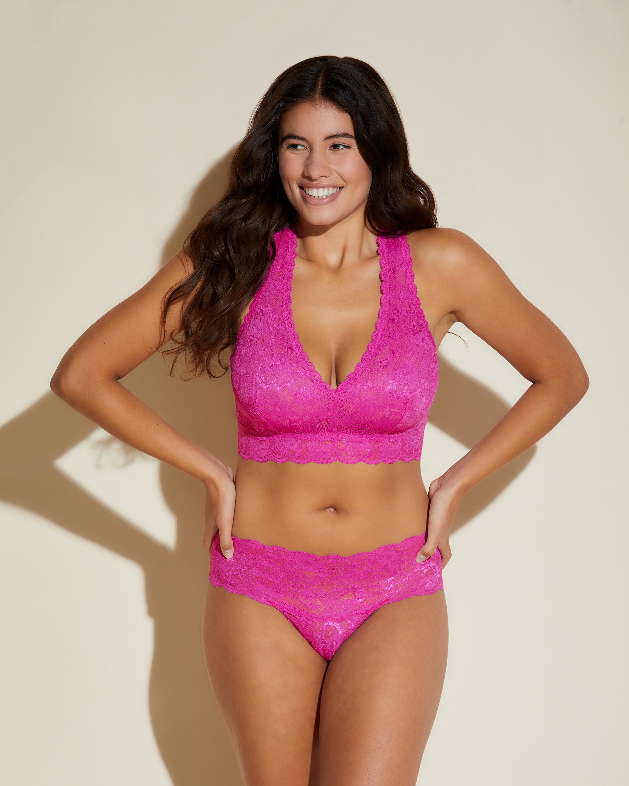 Pink Bralette - Never Say Never Curvy Racie Racerback Bralette