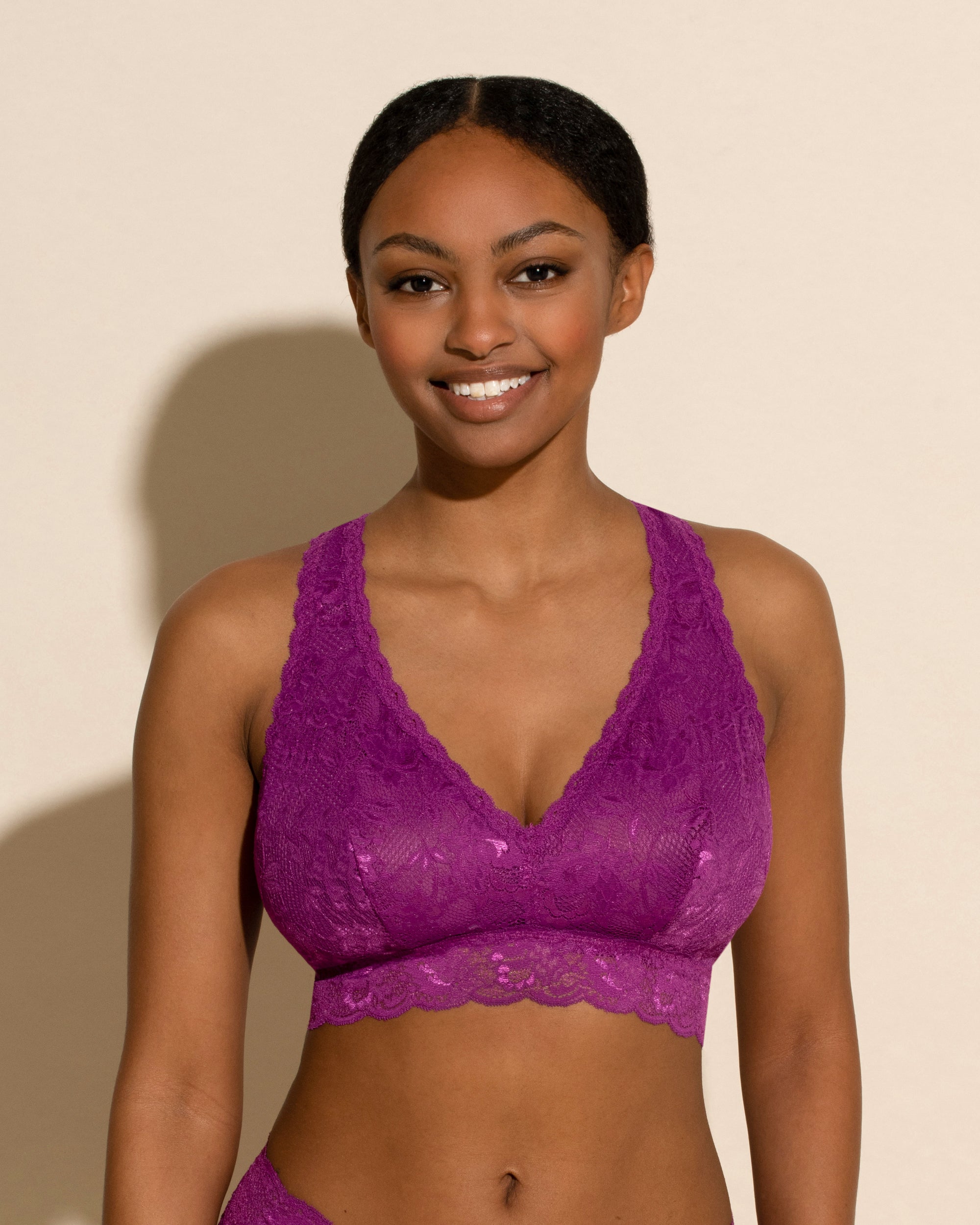 Purple Bralette - Never Say Never Curvy Racie Racerback Bralette