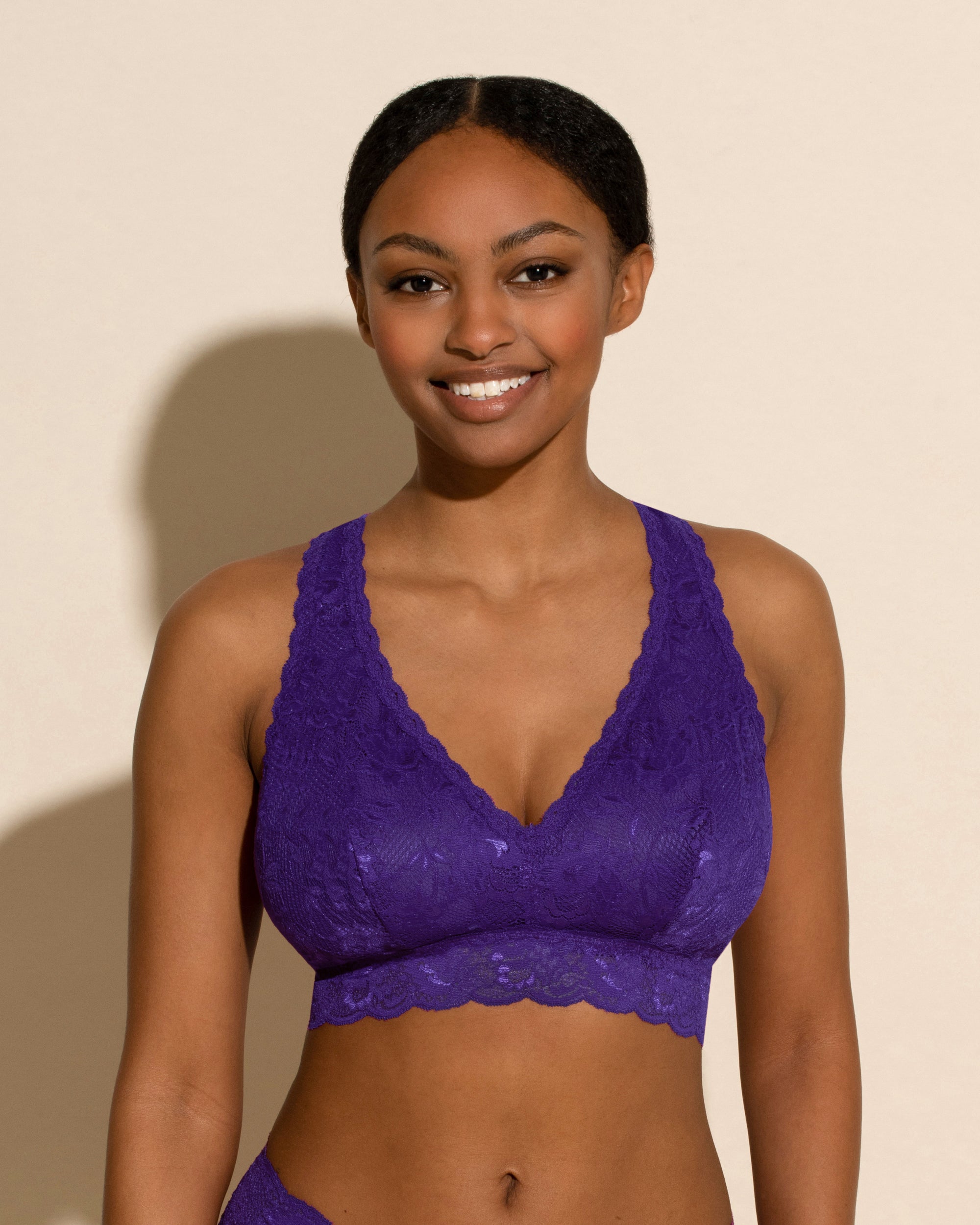Purple Bralette - Never Say Never Curvy Racie Racerback Bralette