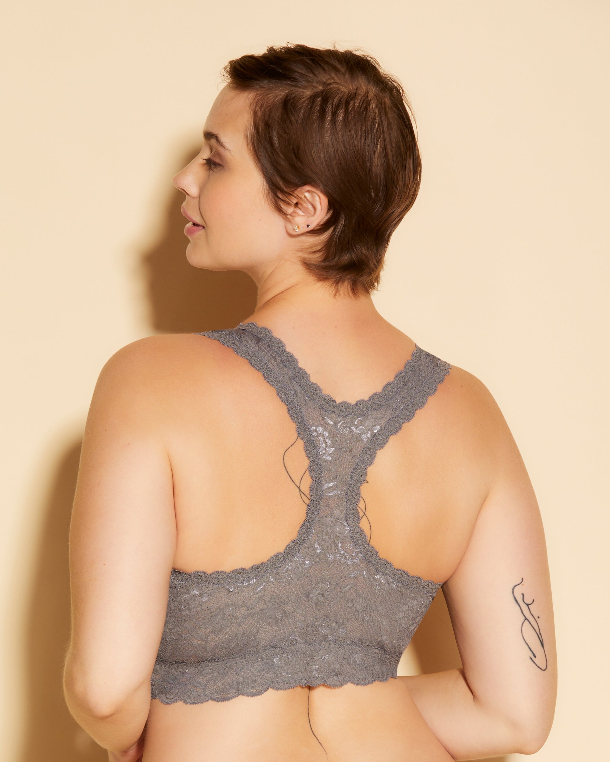 Gray Bralette - Never Say Never Super Curvy Racie Racerback