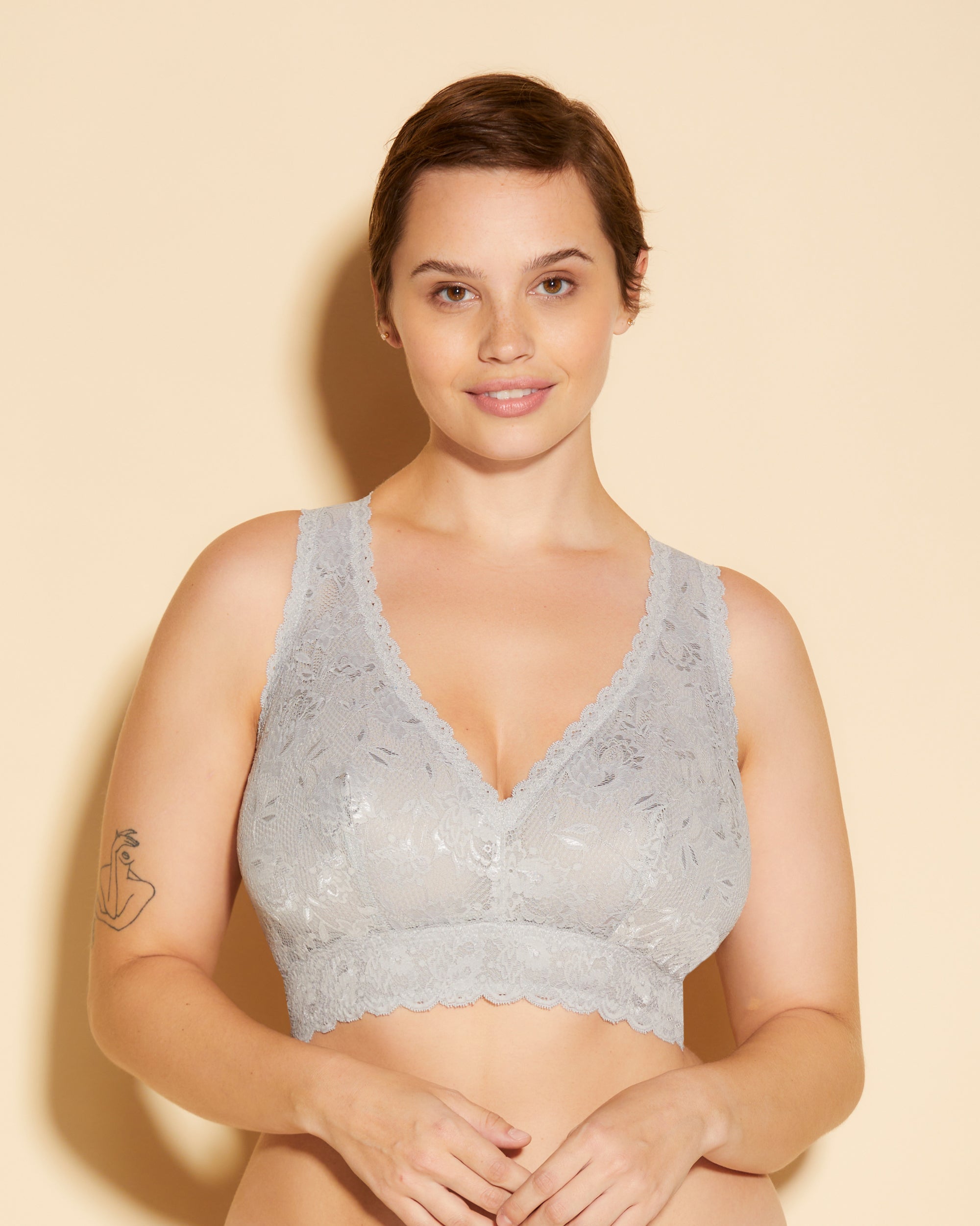Gris Bralette - Never Say Never Bralette De Espalda Cruzada Racie Super Curvy