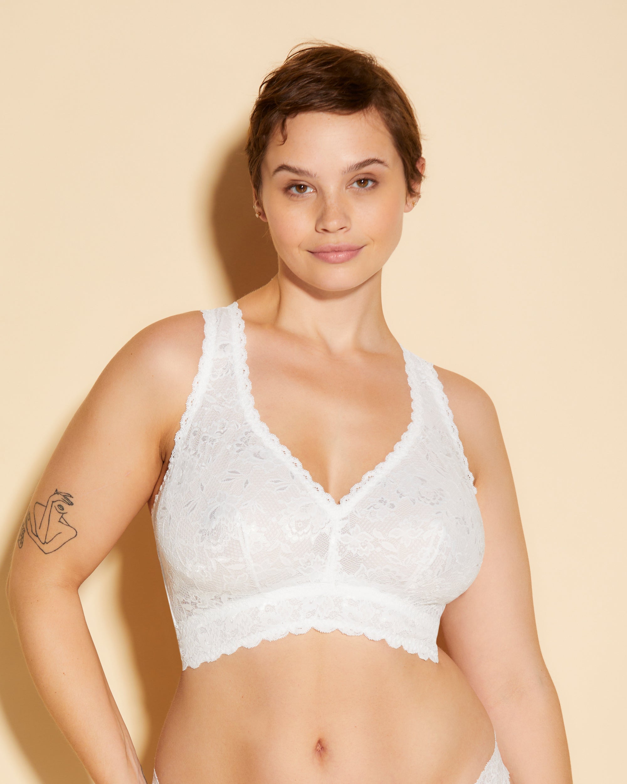Weiß Bralette - Never Say Never Super Curvy Racie Racerback