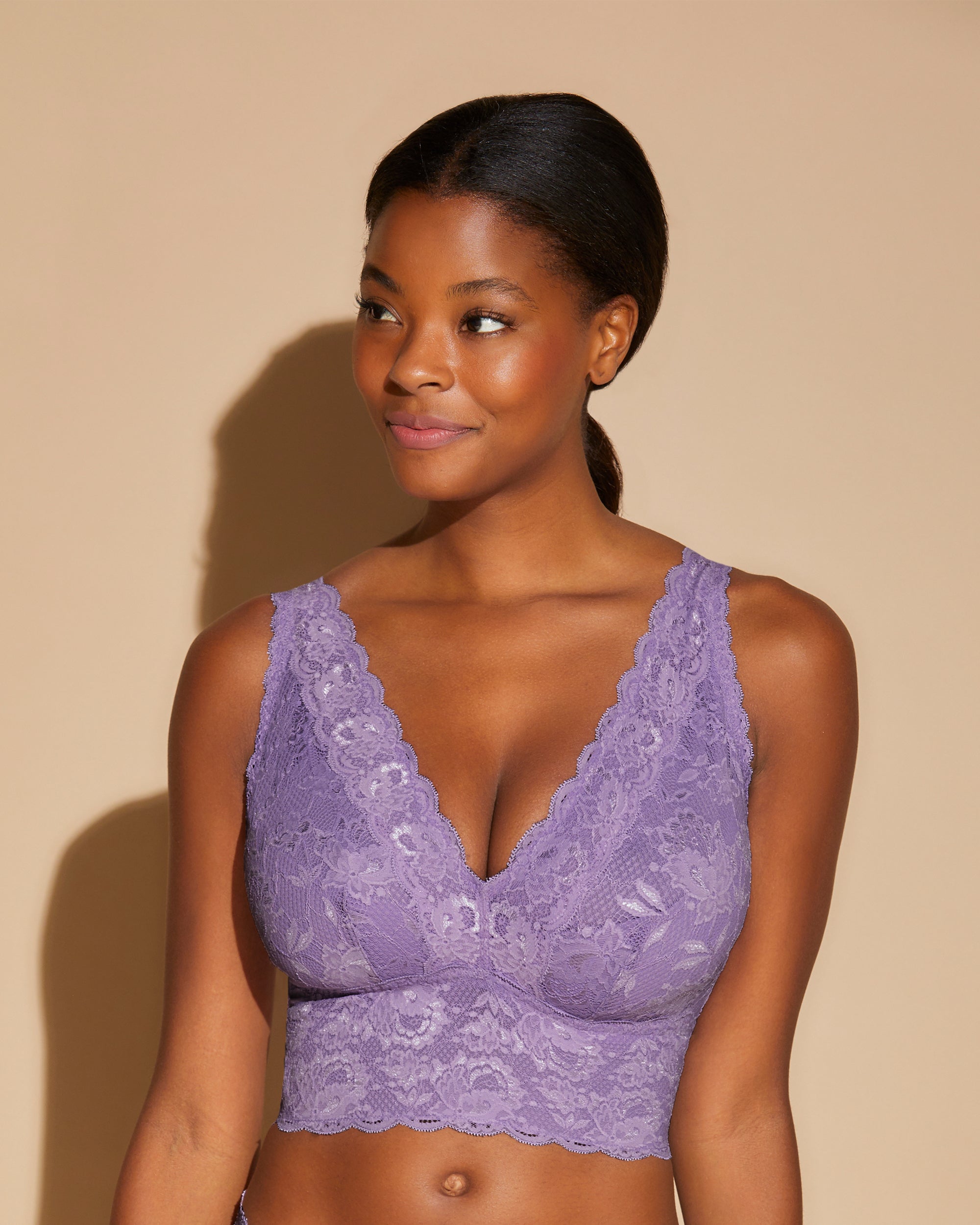 Púrpura Bralette - Never Say Never Bralette Tipo Top Escotado Curvy