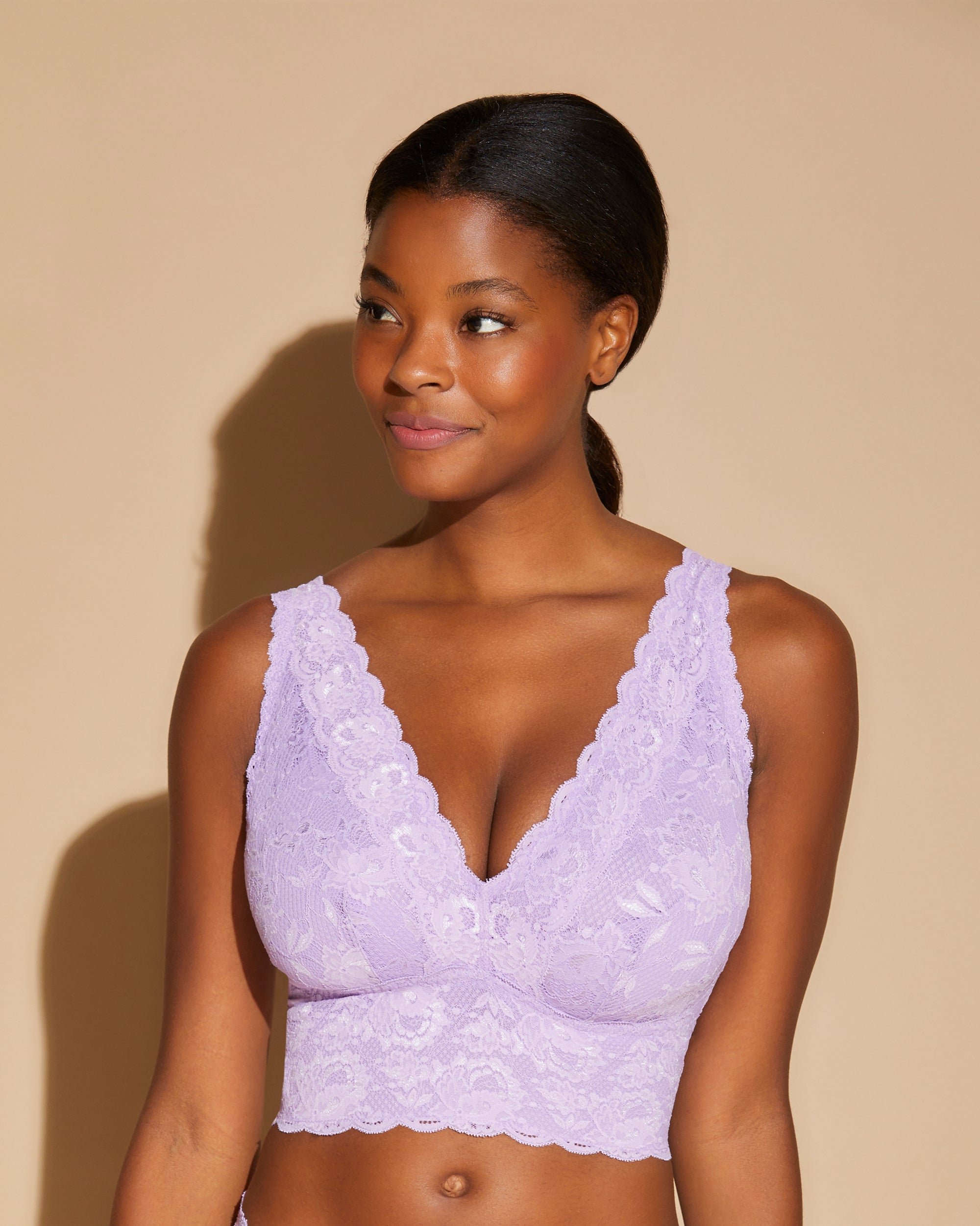 Púrpura Bralette - Never Say Never Bralette Tipo Top Escotado Curvy