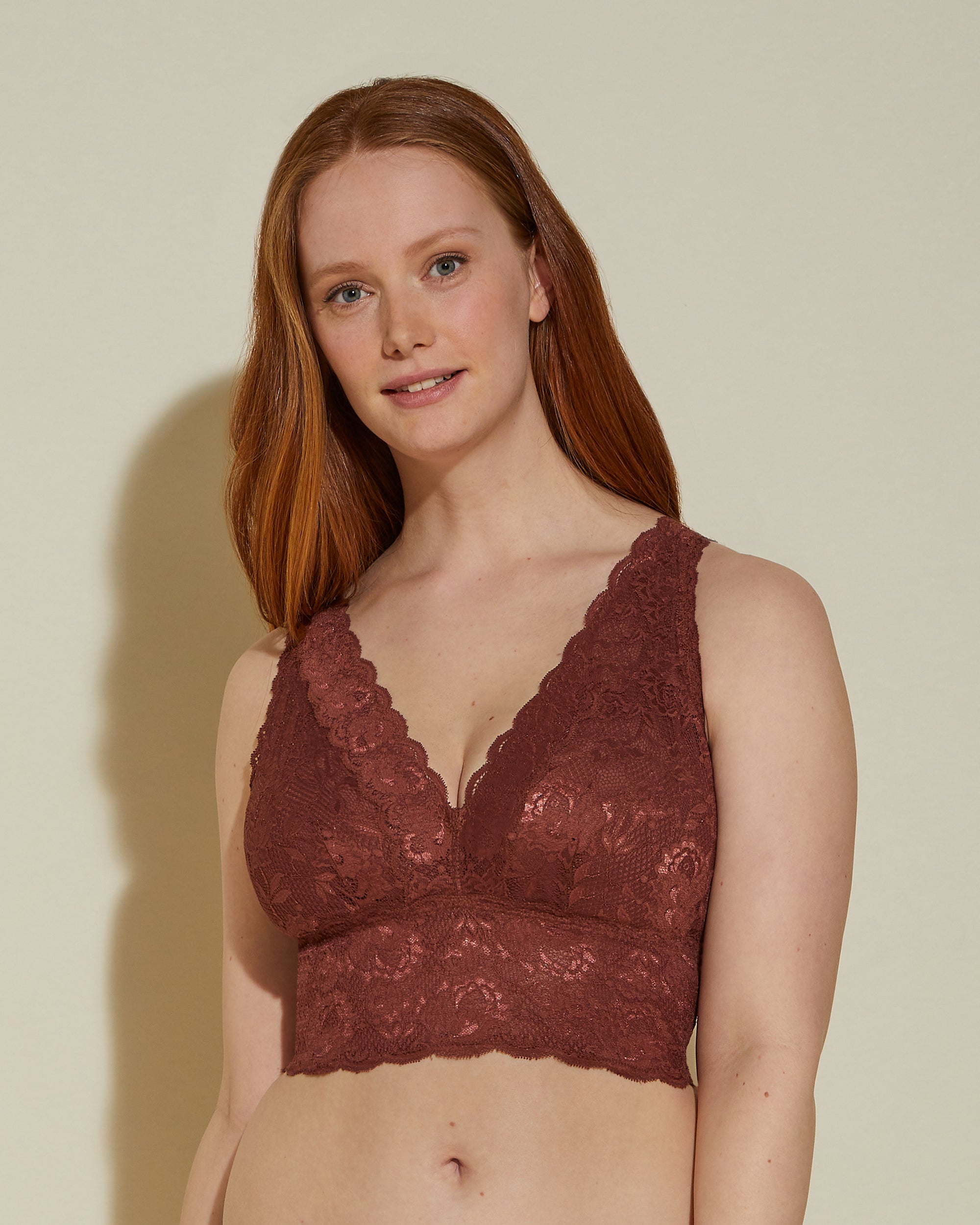 Marrón Bralette - Never Say Never Bralette Tipo Top Escotado Curvy