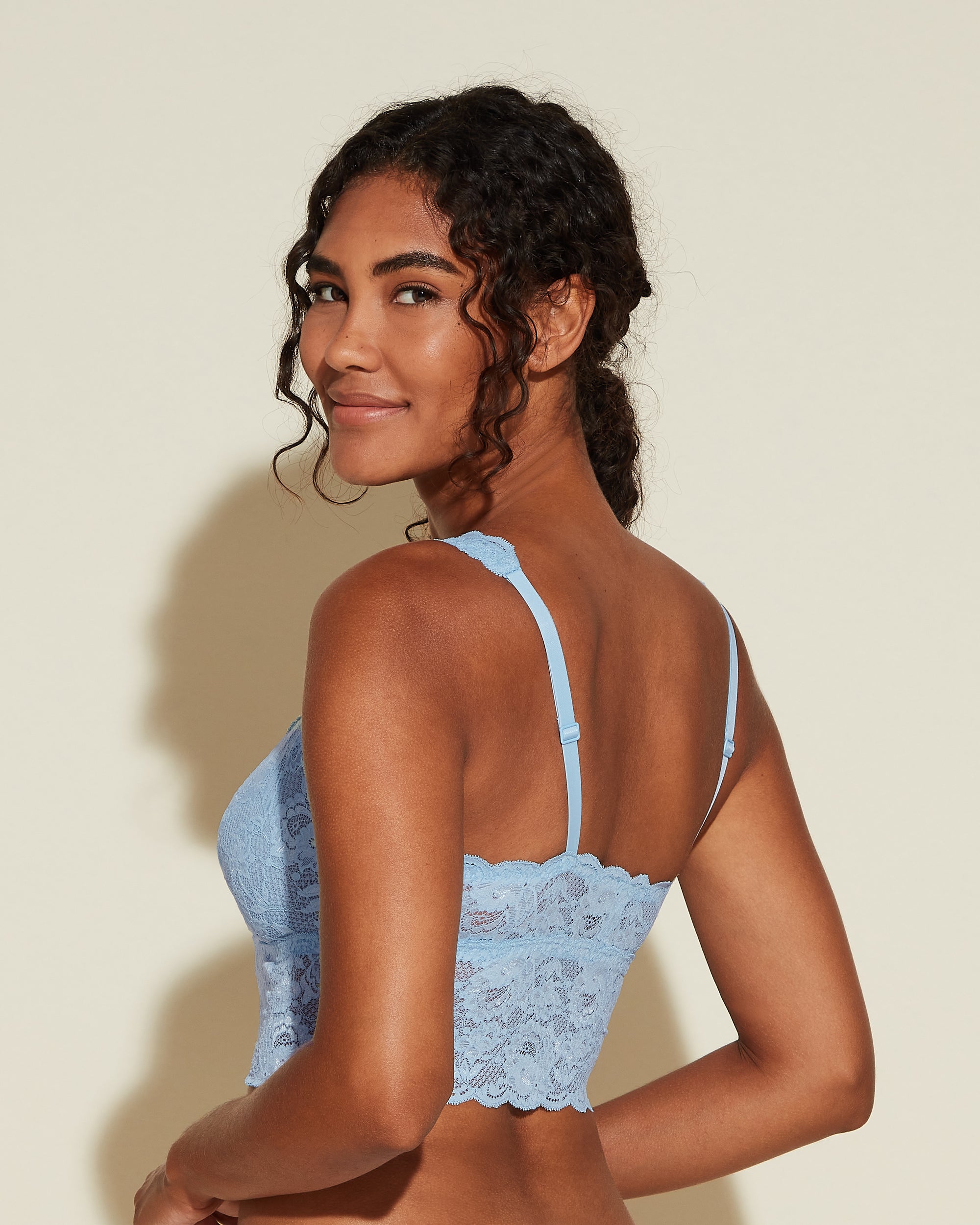 Blue Bralette - Never Say Never Plungie Longline Bralette