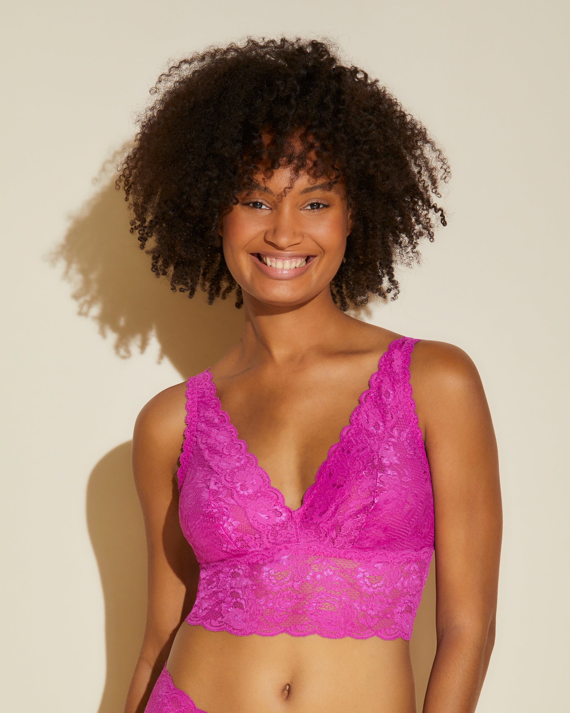 Rosa Bralette - Never Say Never Bralette Alta Con Scollatura Profonda