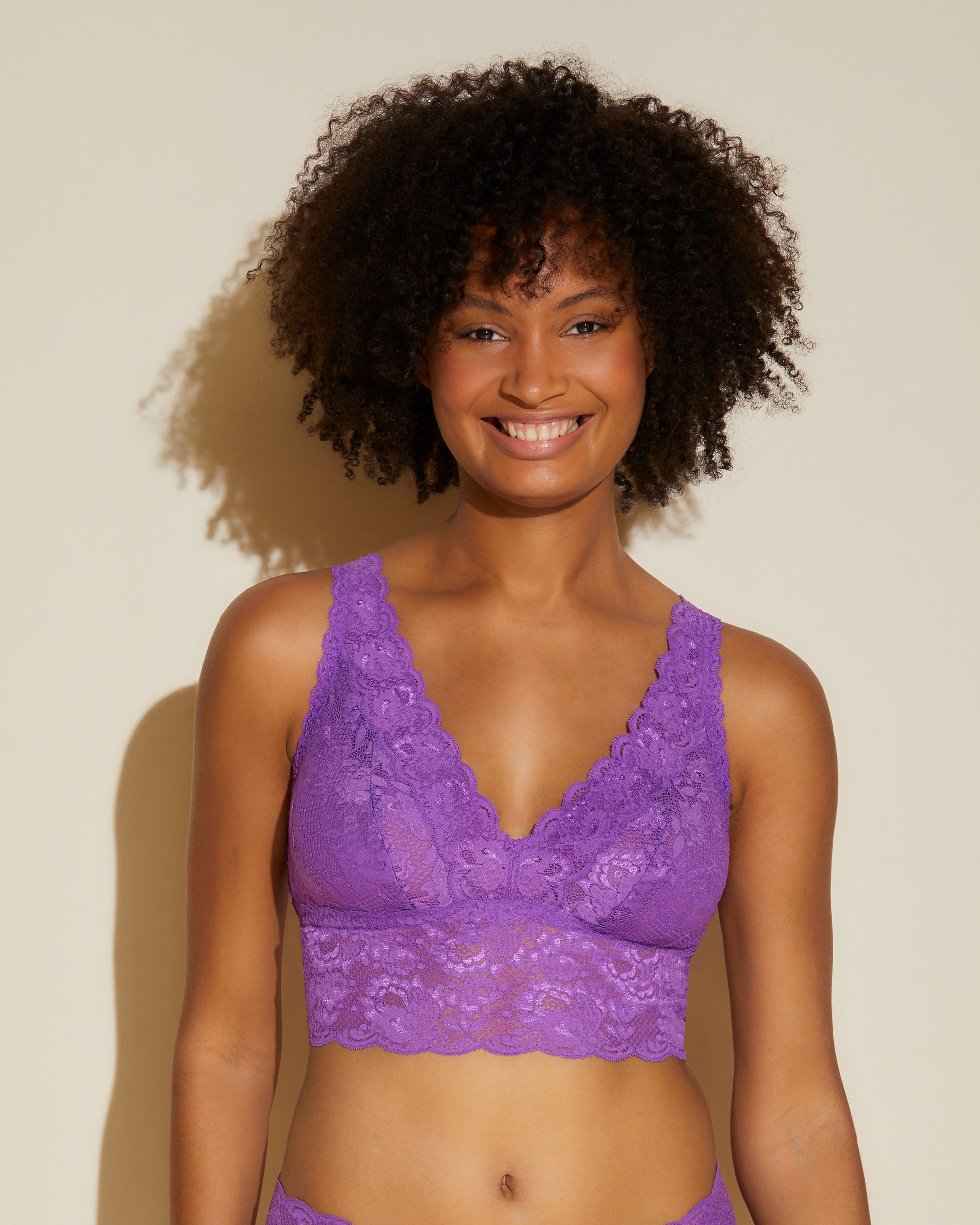 Purple Bralette - Never Say Never Plungie Longline Bralette