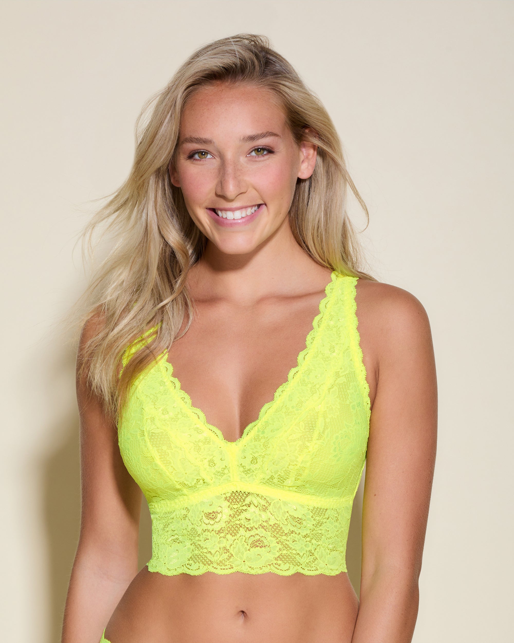 Jaune Bralette - Never Say Never Brassière Décolleté Plongeant Longline